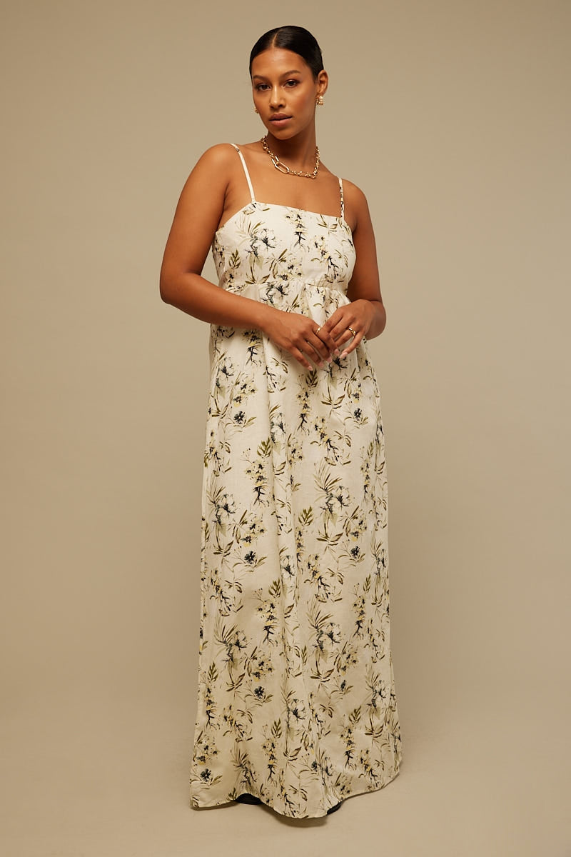 Perfect Stranger Island Life Maxi Dress Green Print