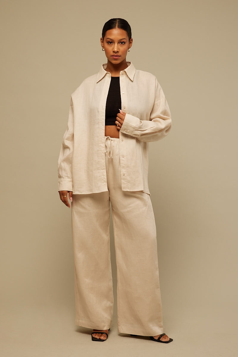 Perfect Stranger Staple Linen Shirt Oat