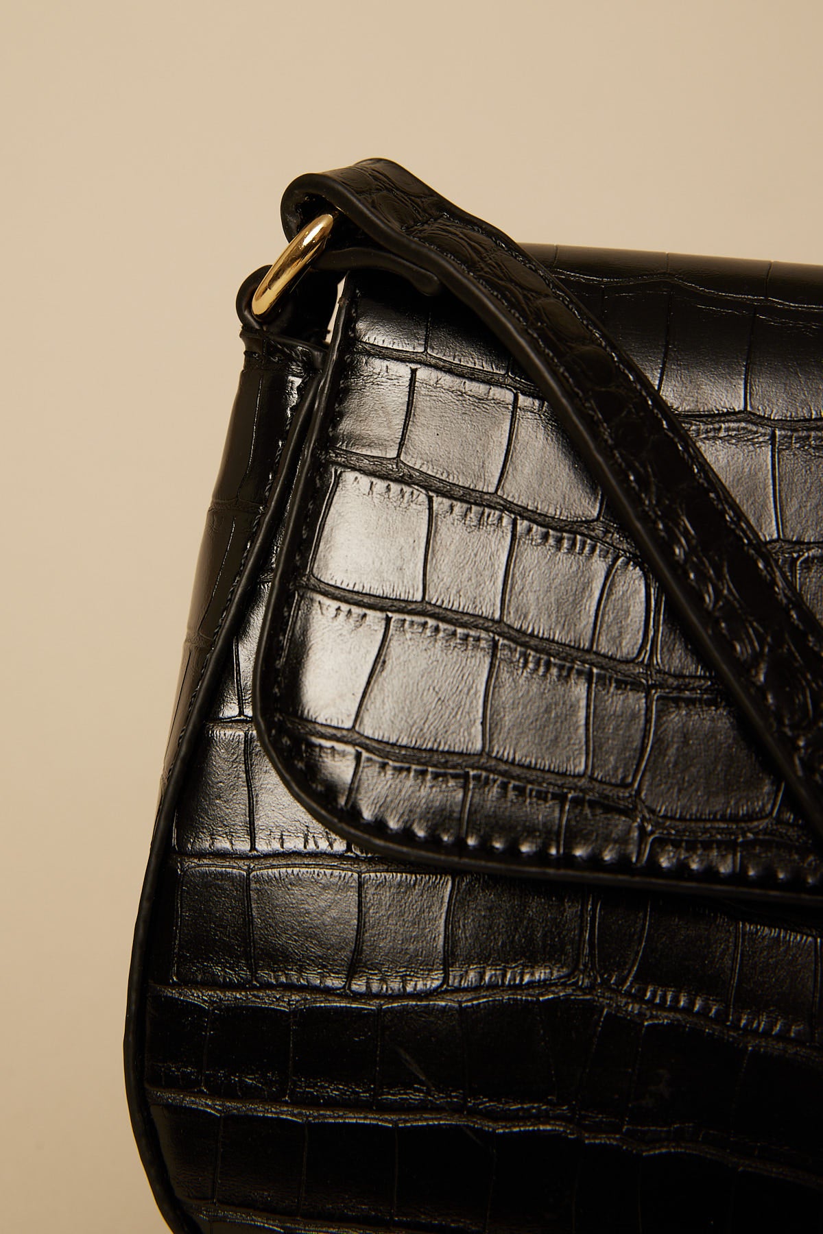 Peta + Jain Porter Black Croc Gold