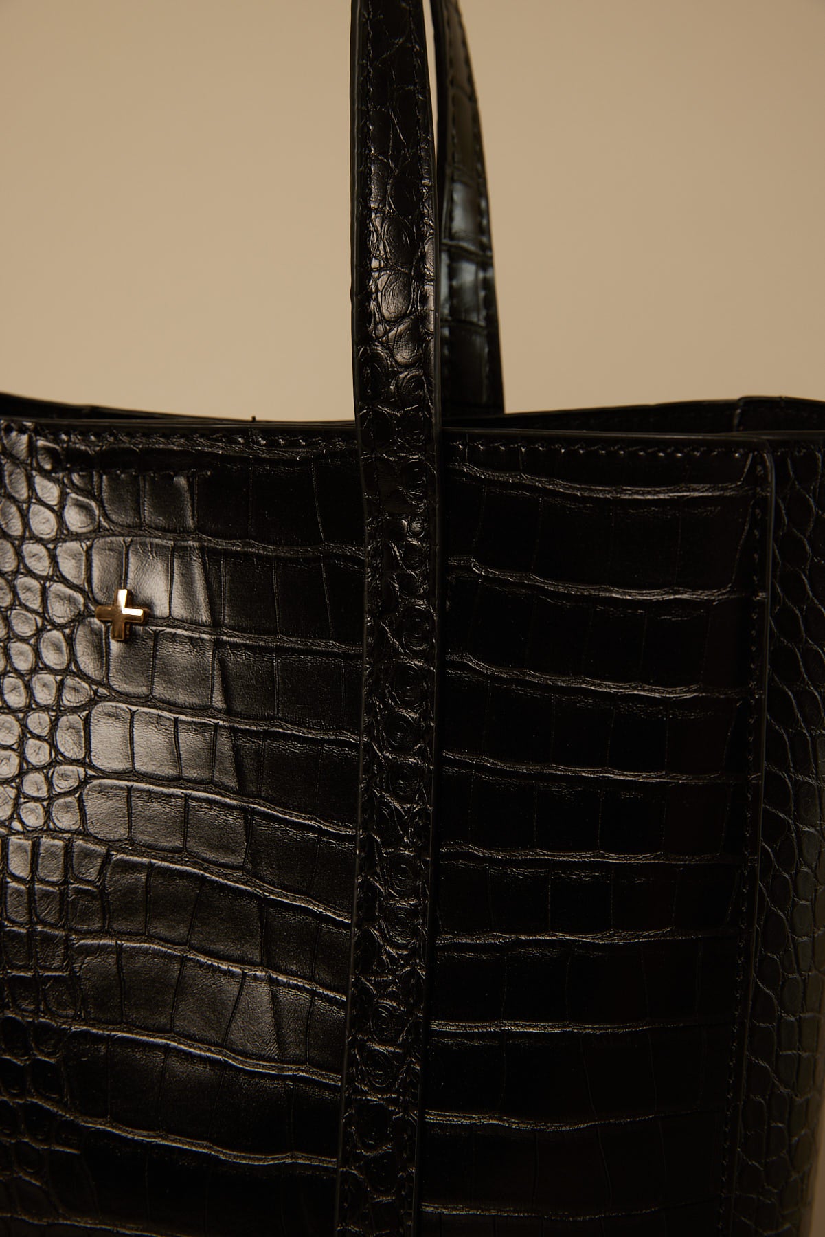 Peta + Jain Halsey Black Croc Gold