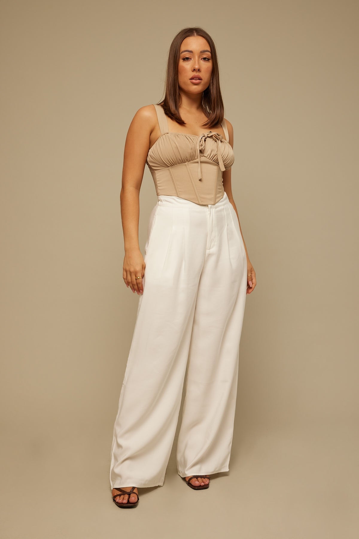 Perfect Stranger Sonnie Corset Top Taupe