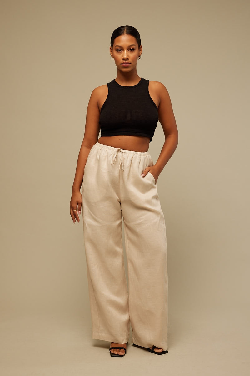 Perfect Stranger Sunset Linen Pant Oat