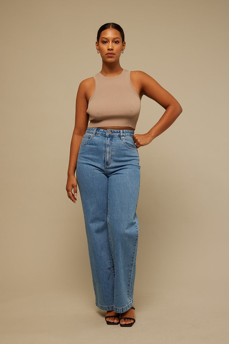 Perfect Stranger Tamia Crop Tank Taupe