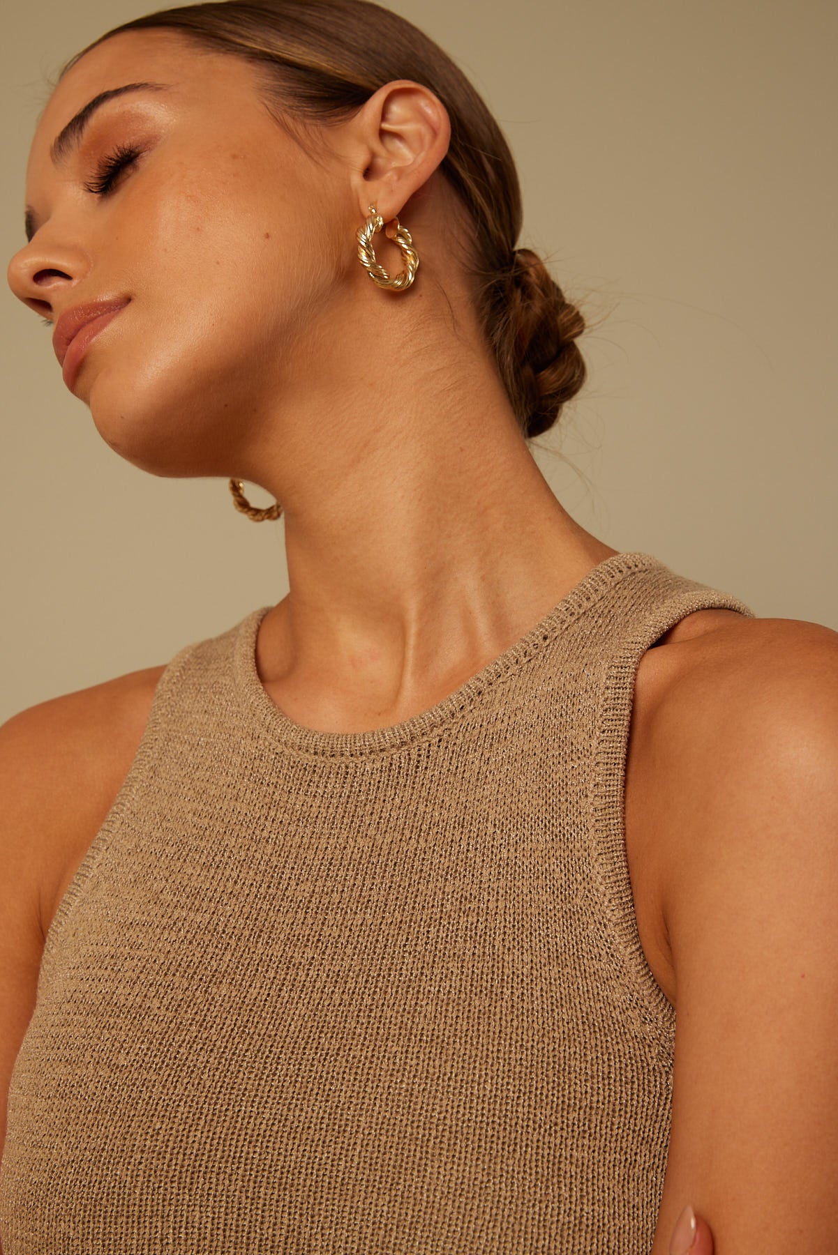 Perfect Stranger Day Dream Knit Midi Dress Taupe