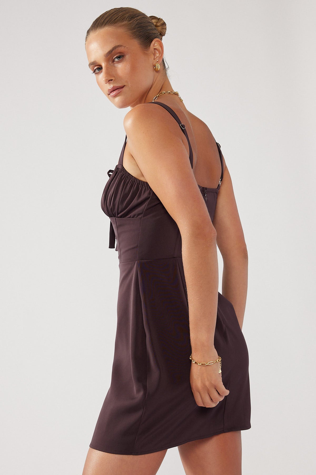 Perfect Stranger Summer Evening Dress Brown