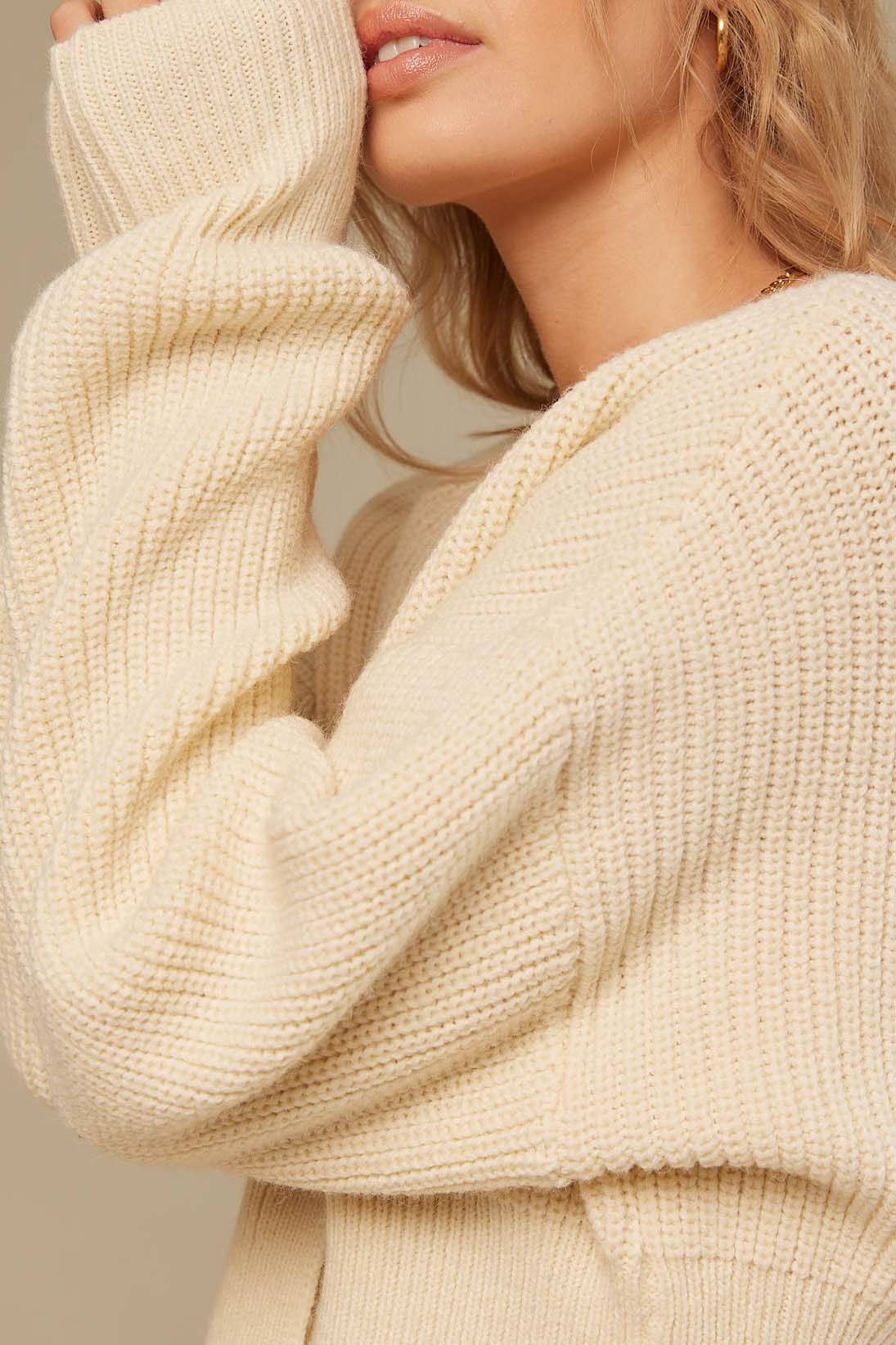 Perfect Stranger Romance Knit Cardigan Cream