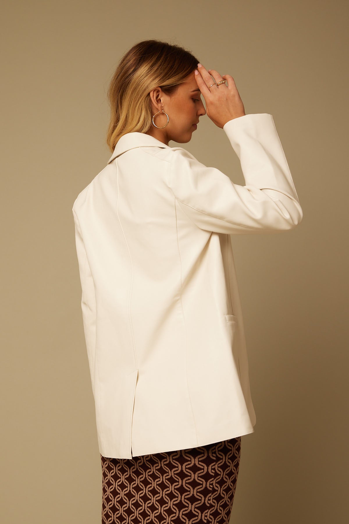 Perfect Stranger Patti PU Blazer Bone