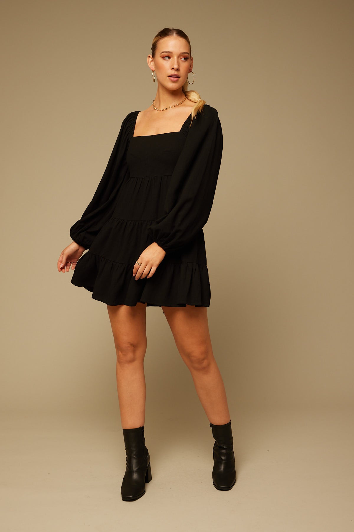 Perfect Stranger I Dare You Long Sleeve Mini Dress Black