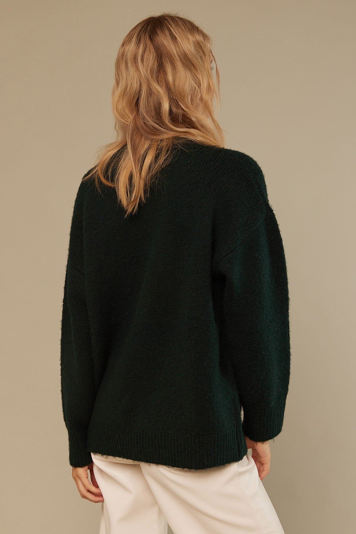 Perfect Stranger Oversized Boxy Knit Jumper Green