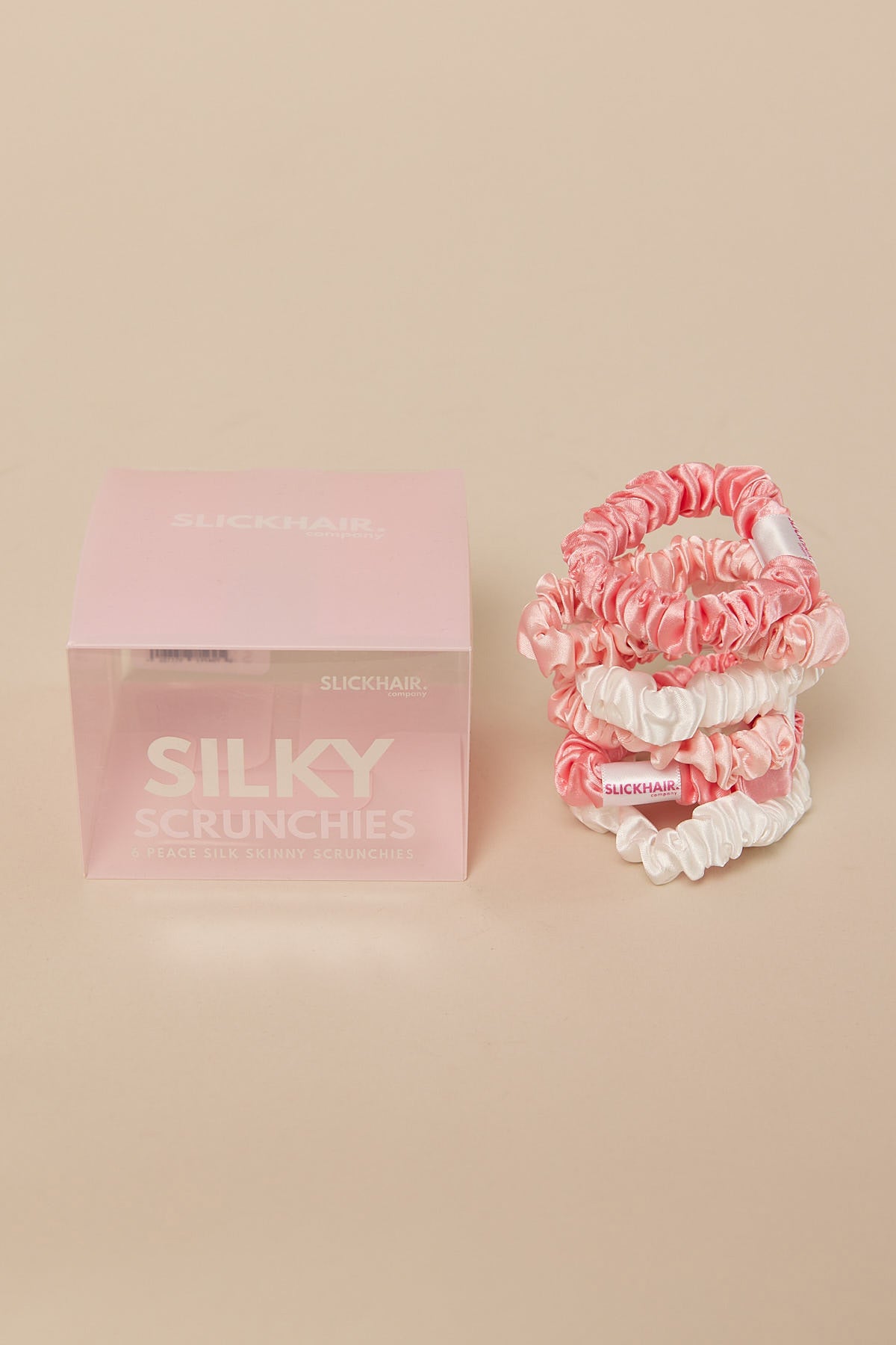 Slick Hair Co Skinny Silk Scrunchies 6 pack