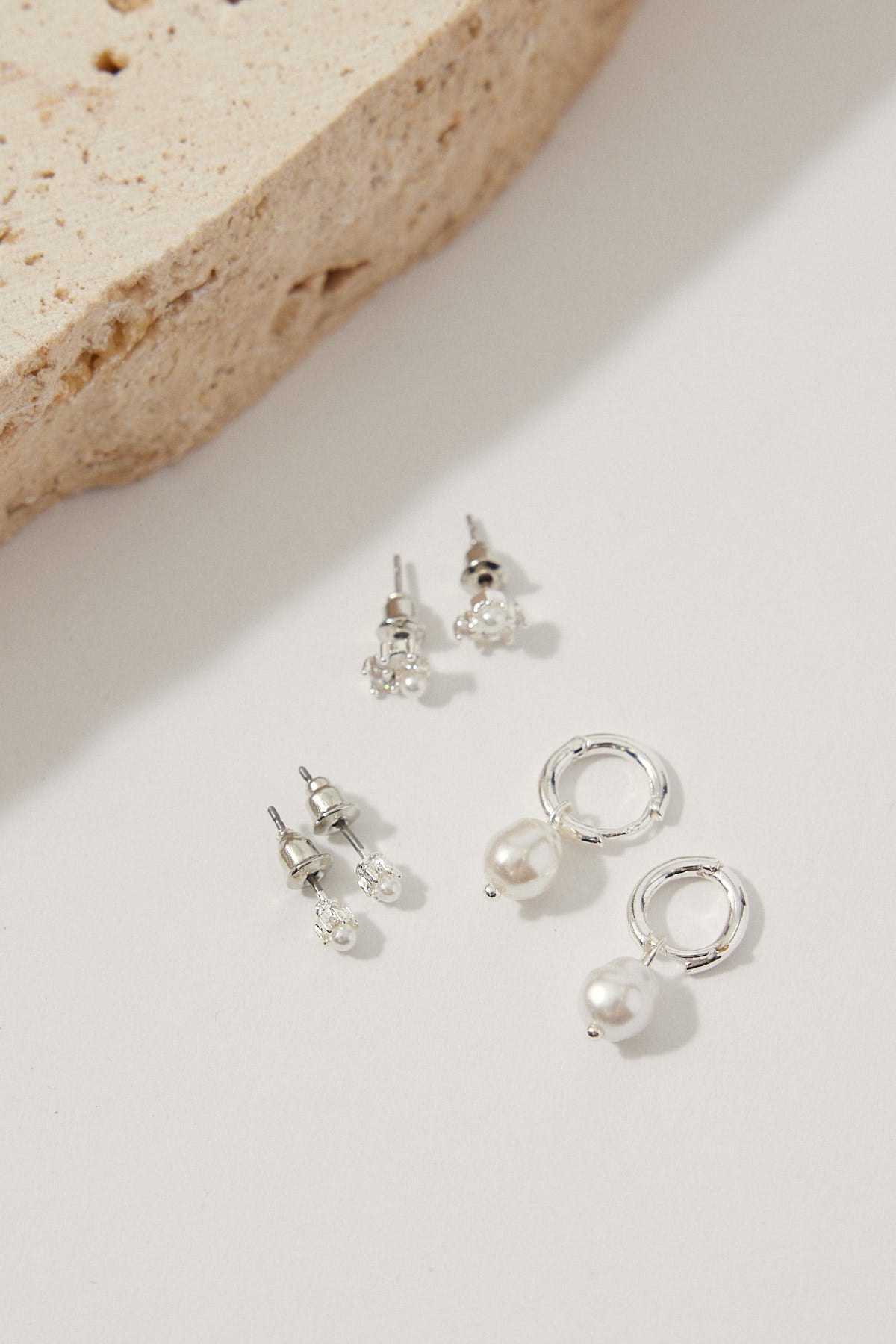 Perfect Stranger Huggie Plated Earring 2 Pack Silver Plated