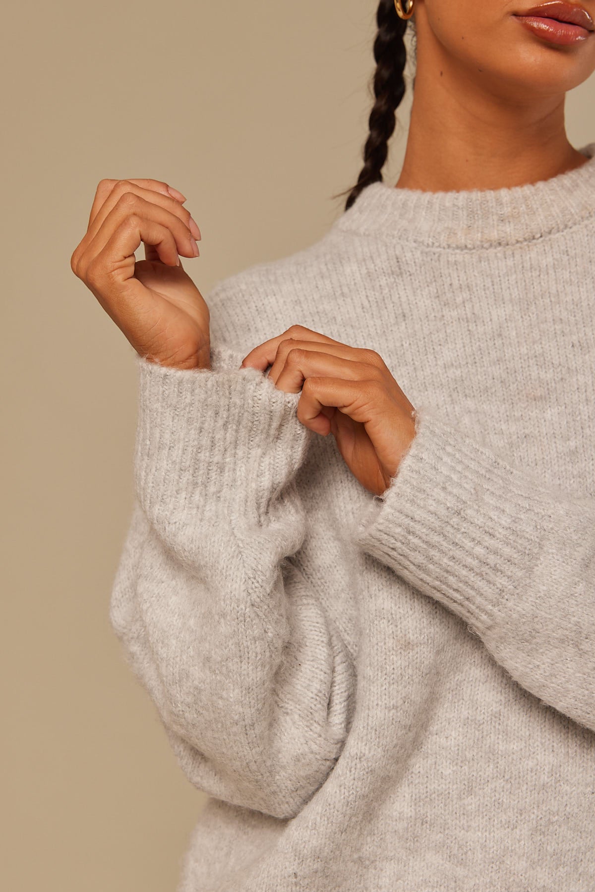 Perfect Stranger Oversized Boxy Knit Jumper Grey