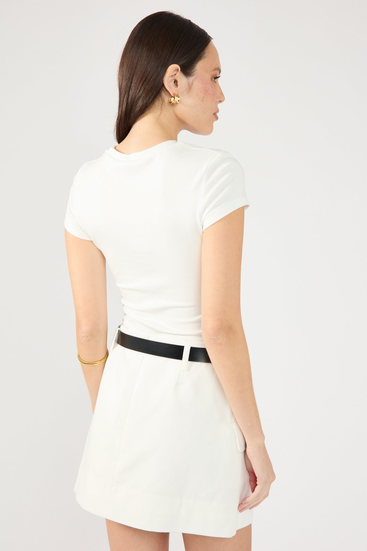 Perfect Stranger Cap Sleeve Tee White