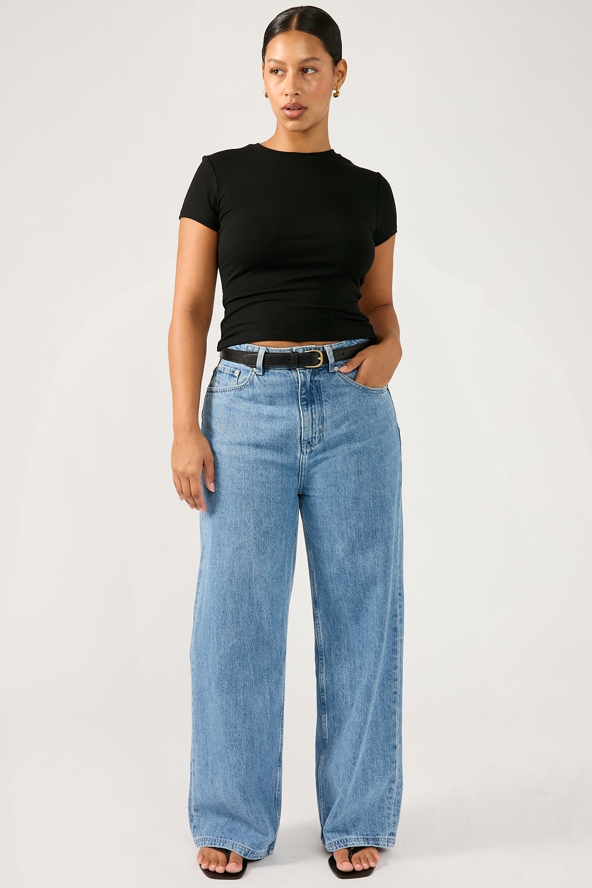 Perfect Stranger Cap Sleeve Tee Black