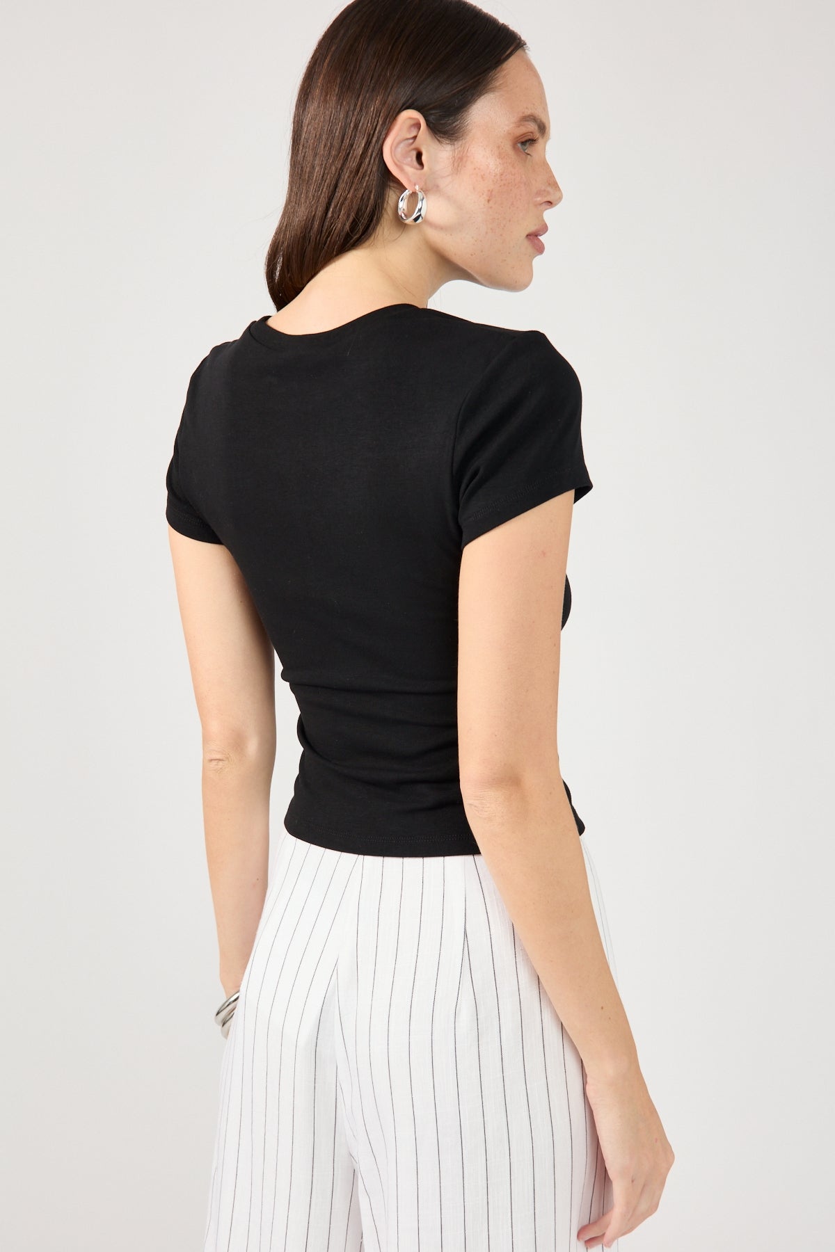 Perfect Stranger Cap Sleeve Tee Black
