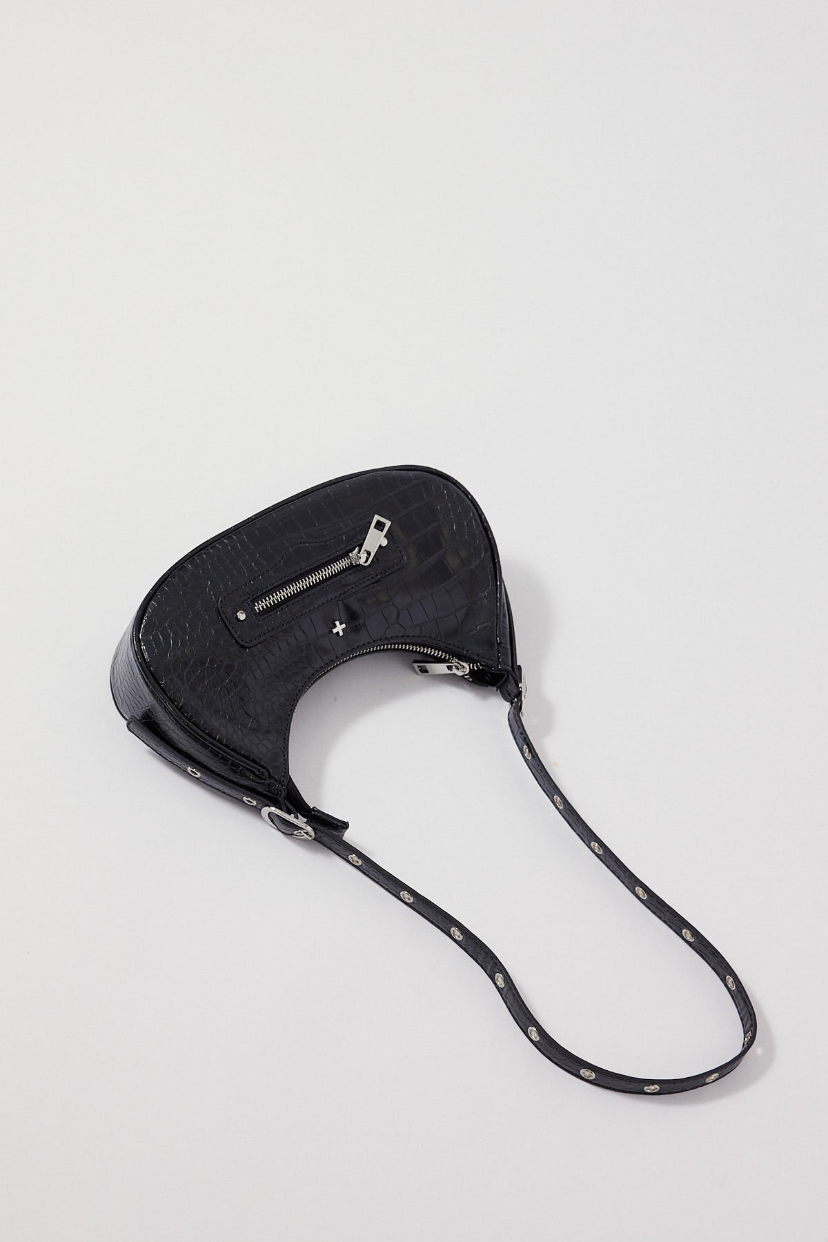 Peta + Jain Moto Black Croc Silver