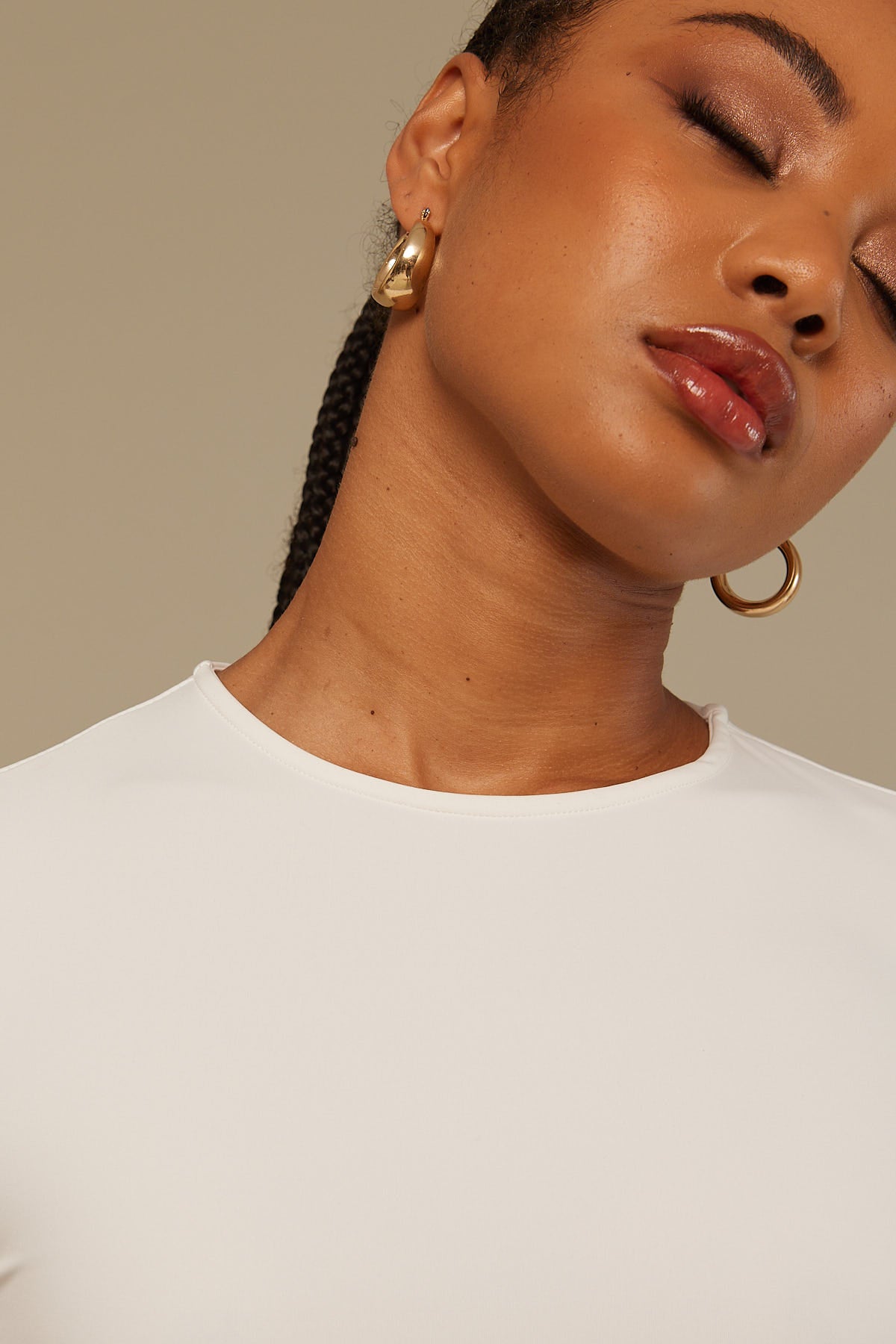 Perfect Stranger Crew Neck Bodysuit White