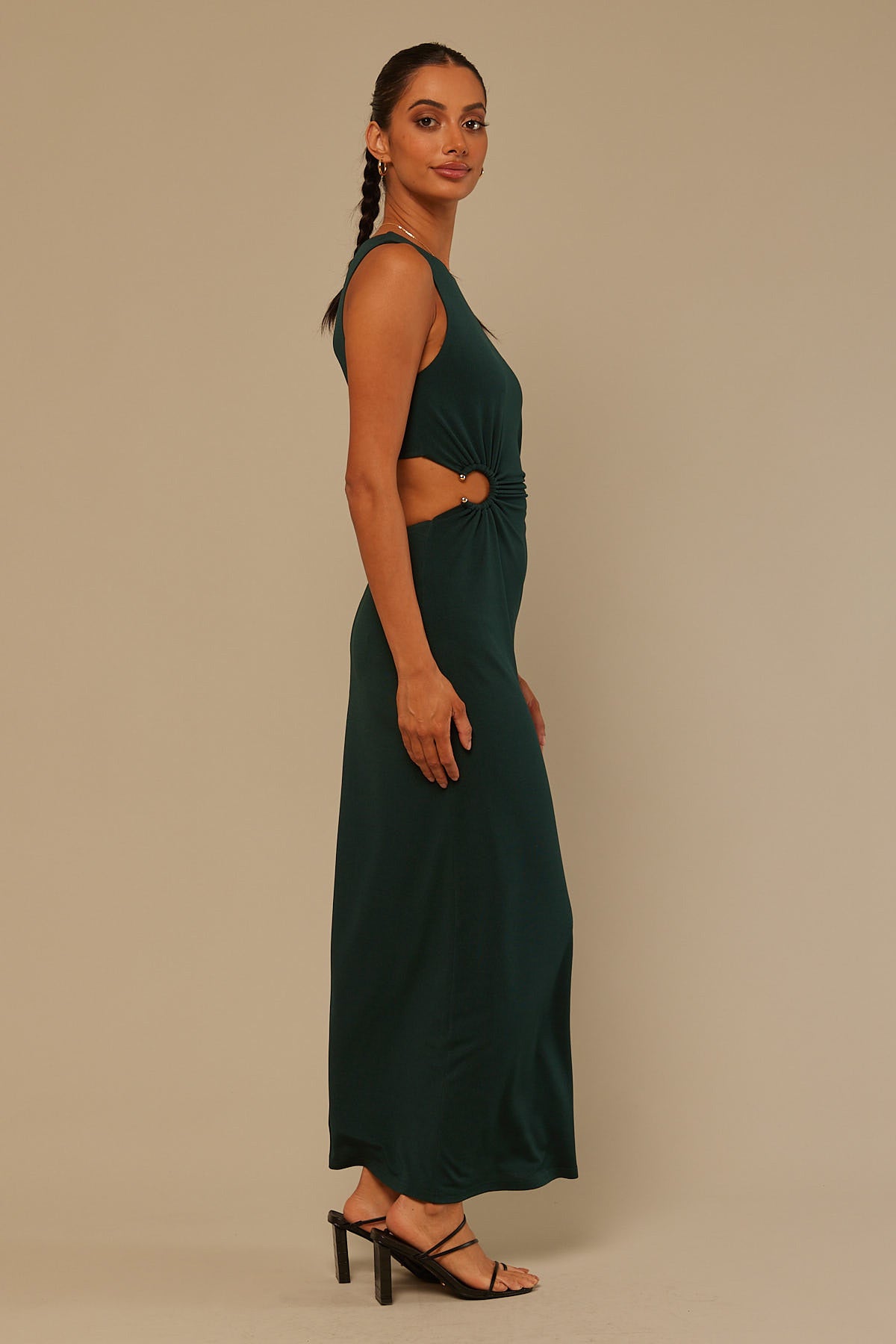 Perfect Stranger Dark Sapphire Midi Dress Green