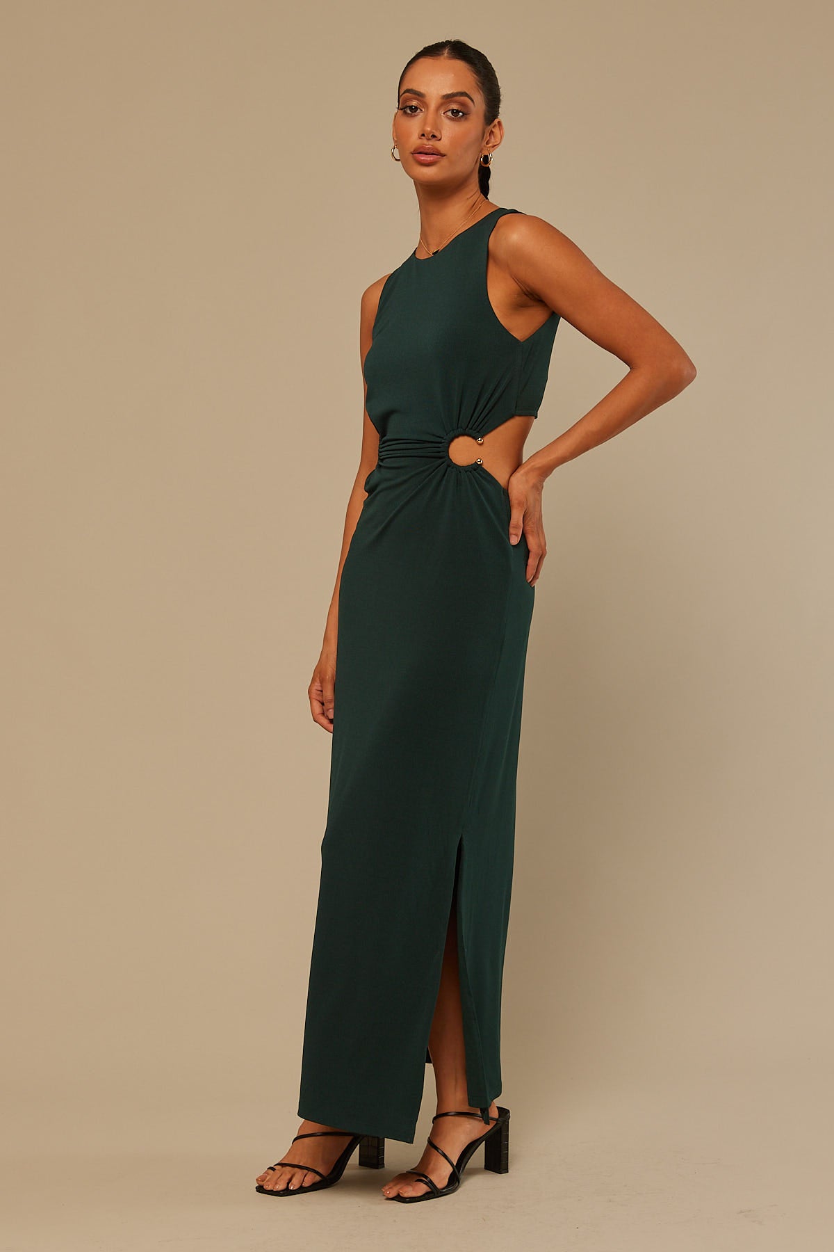 Perfect Stranger Dark Sapphire Midi Dress Green