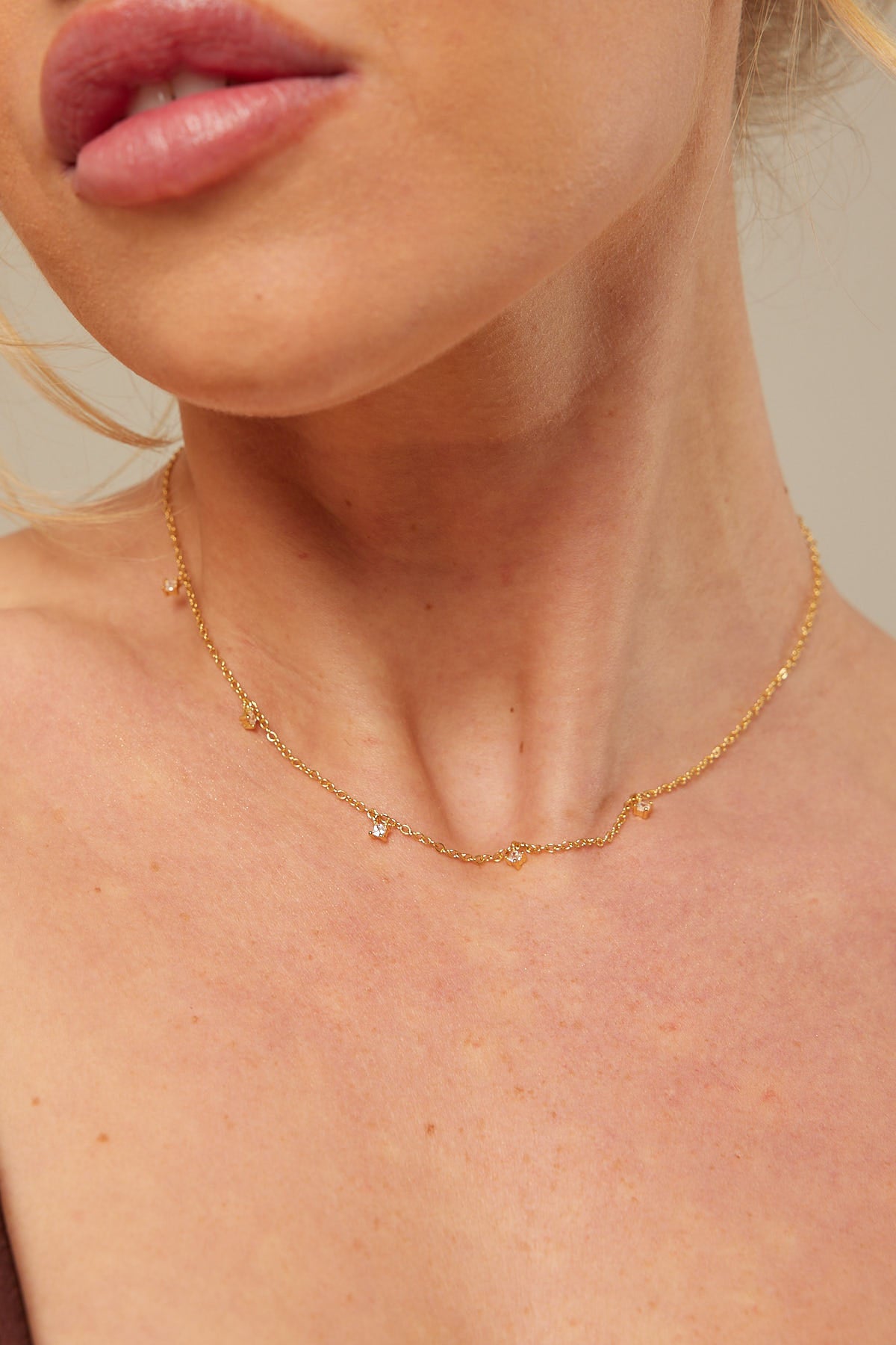 Perfect Stranger Mini Diamante Plated Choker 18K Gold Plated
