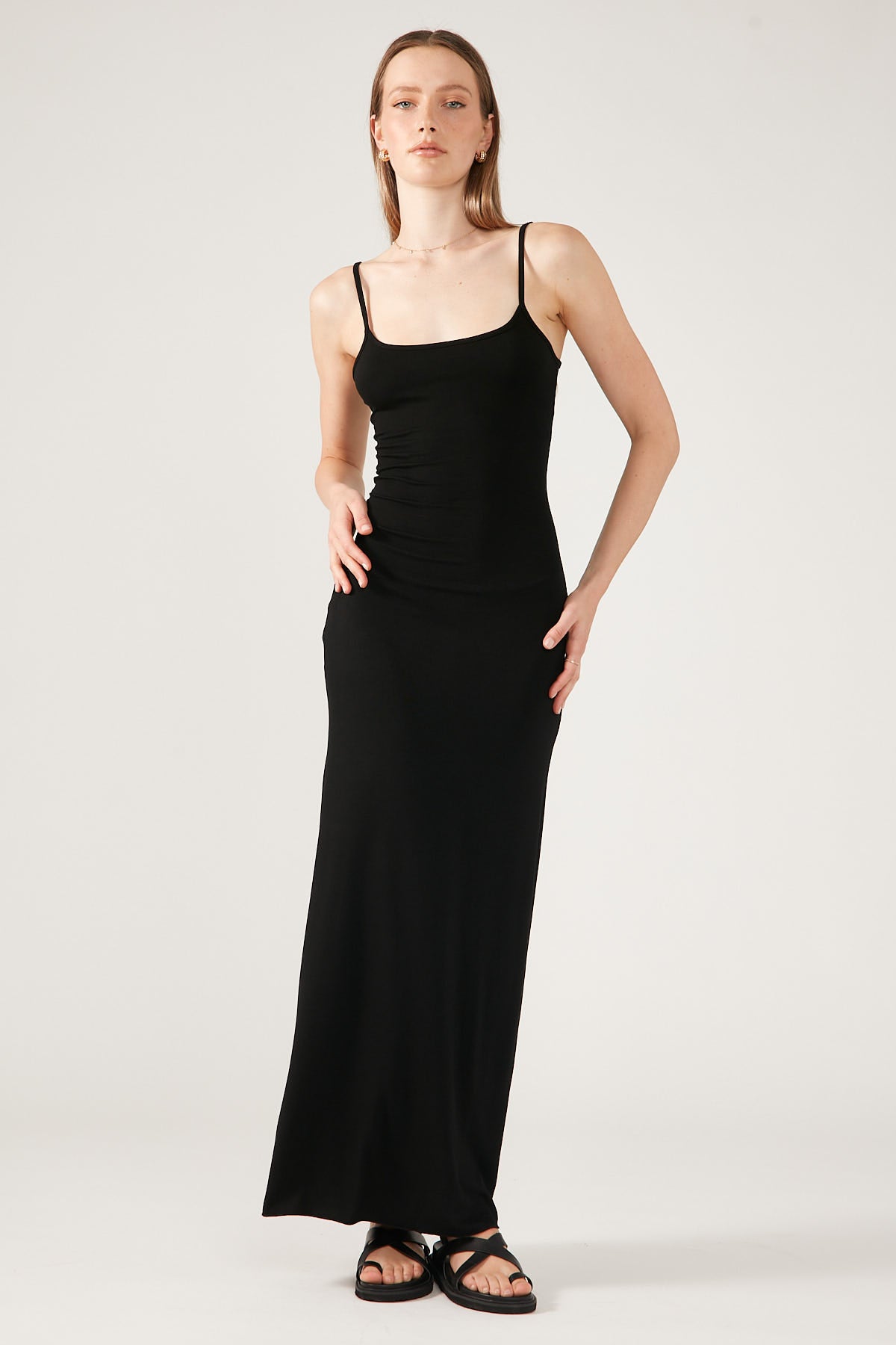 Perfect Stranger Back to Simple Maxi Dress Black