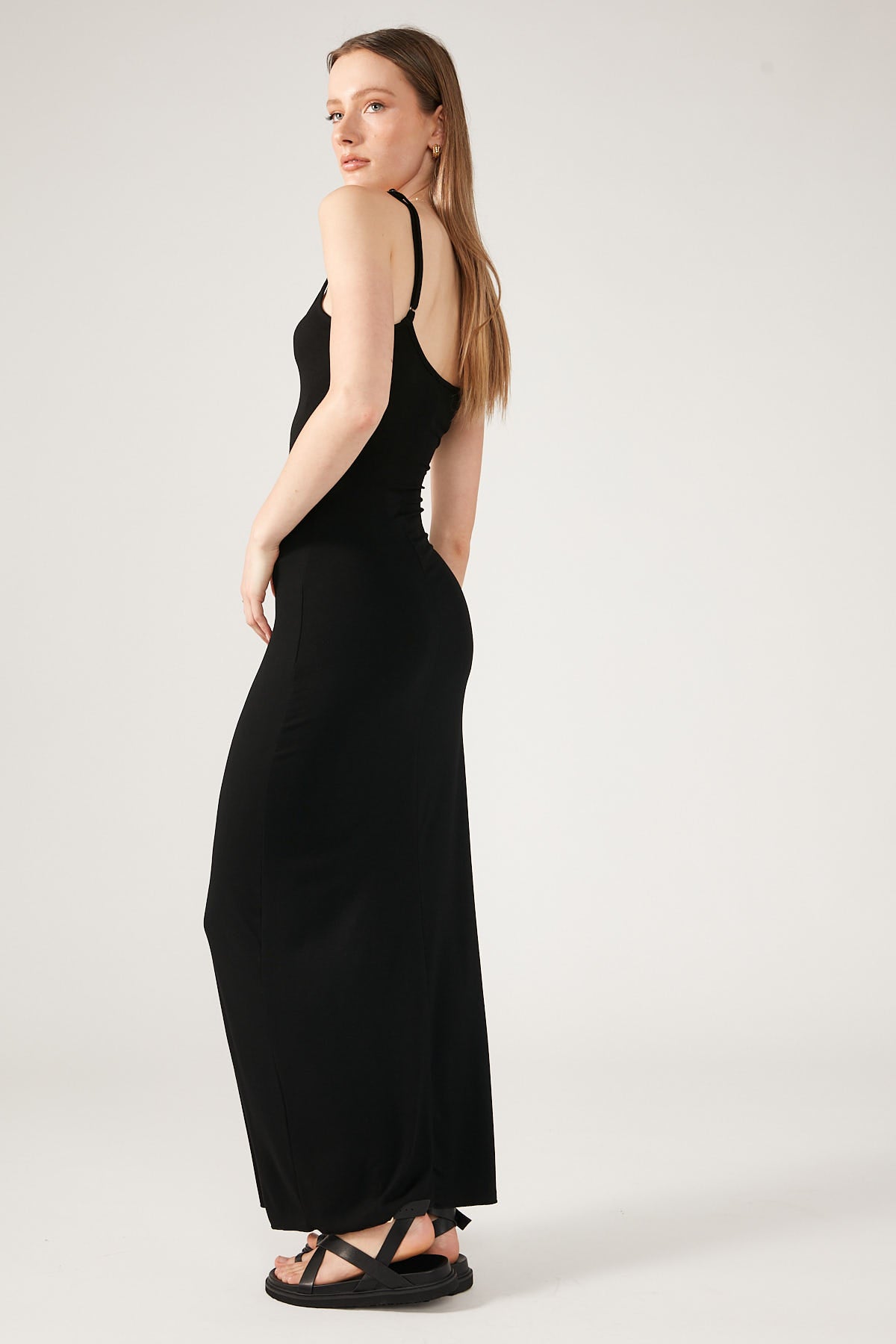 Perfect Stranger Back to Simple Maxi Dress Black