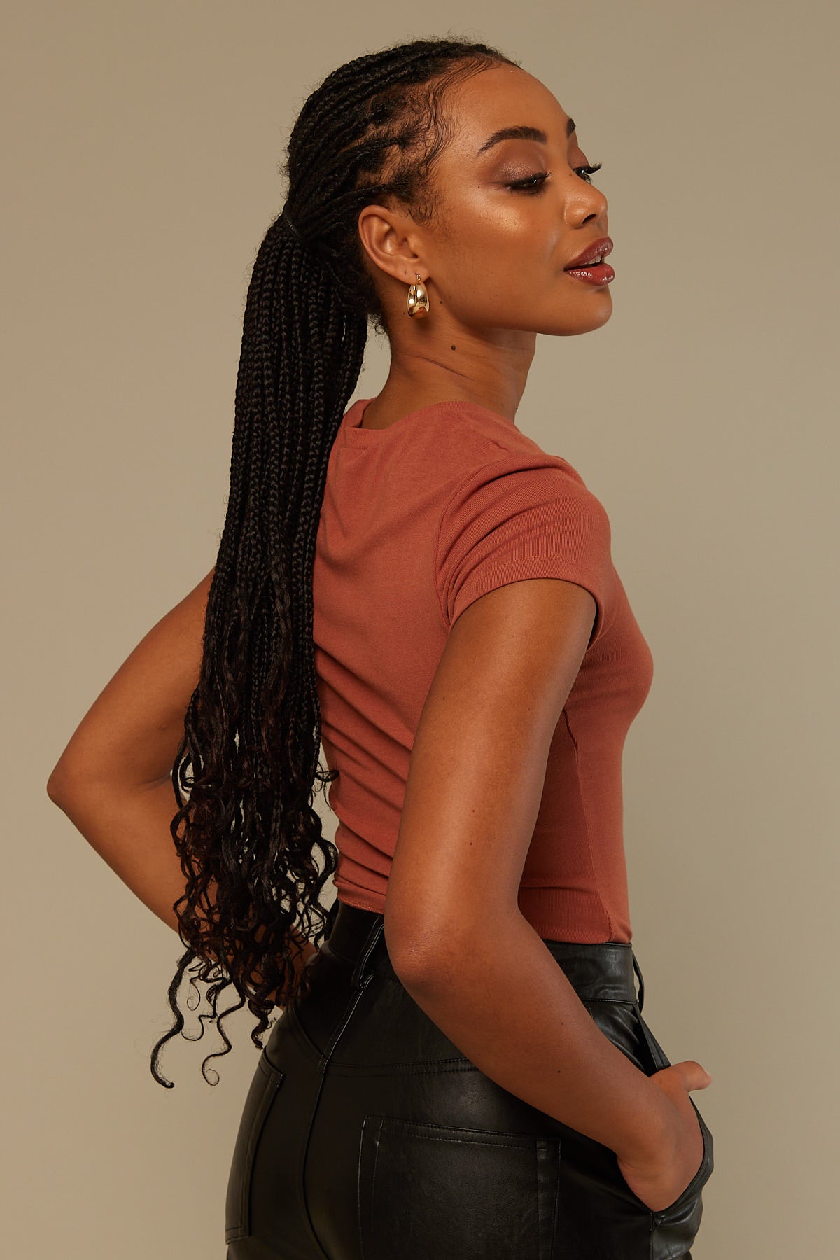 Perfect Stranger Cap Sleeve Tee Clay