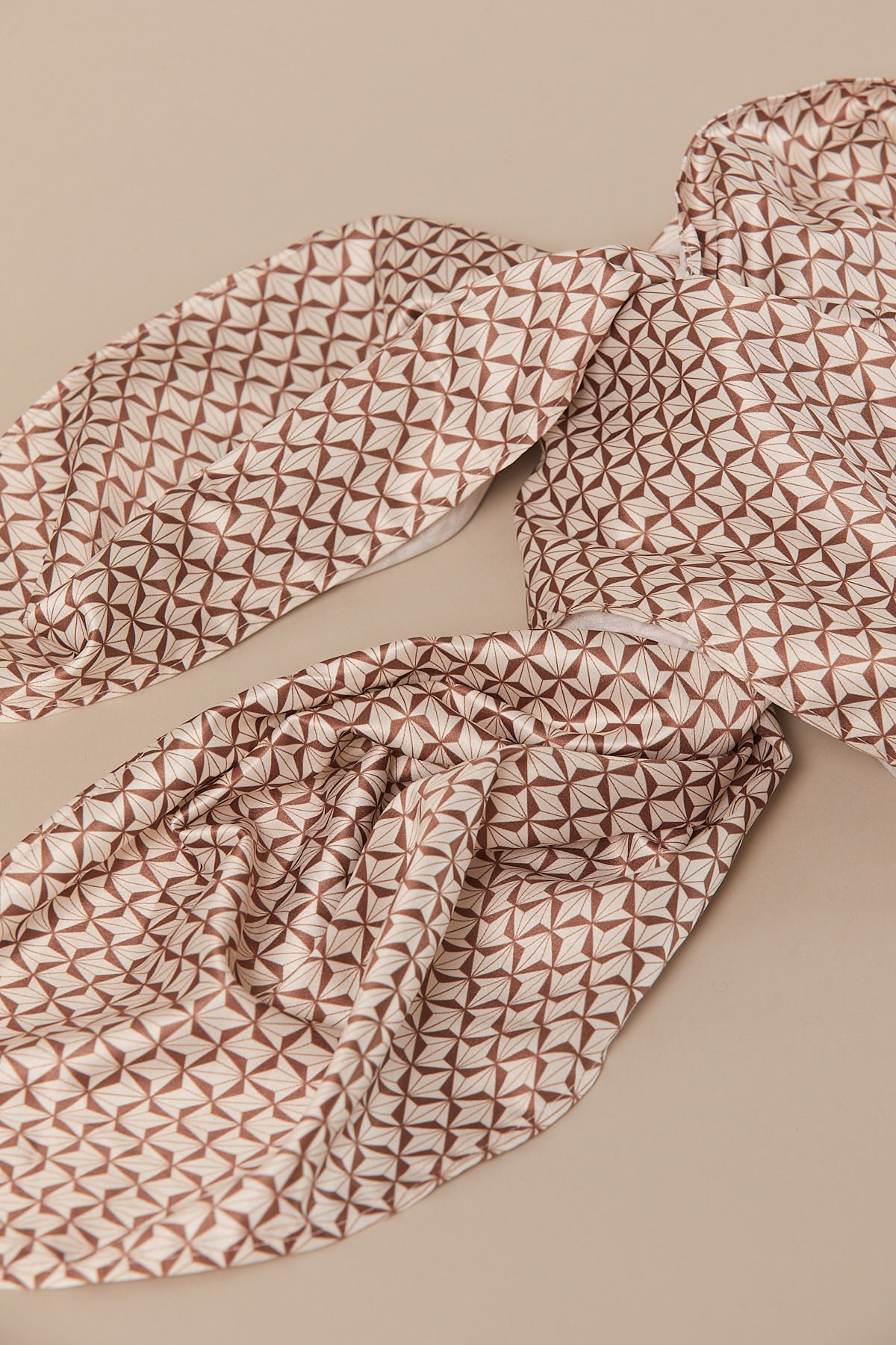 Perfect Stranger Vienna Satin Scarf Brown Geo