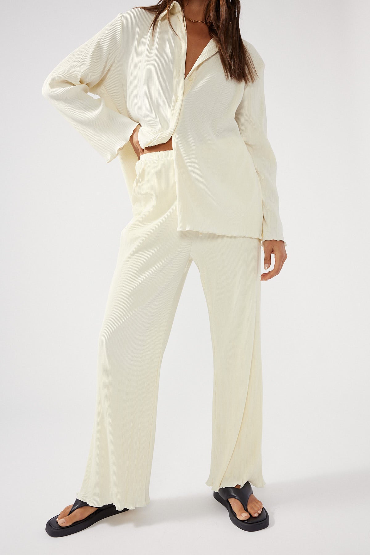 Perfect Stranger Plisse Pant Cream