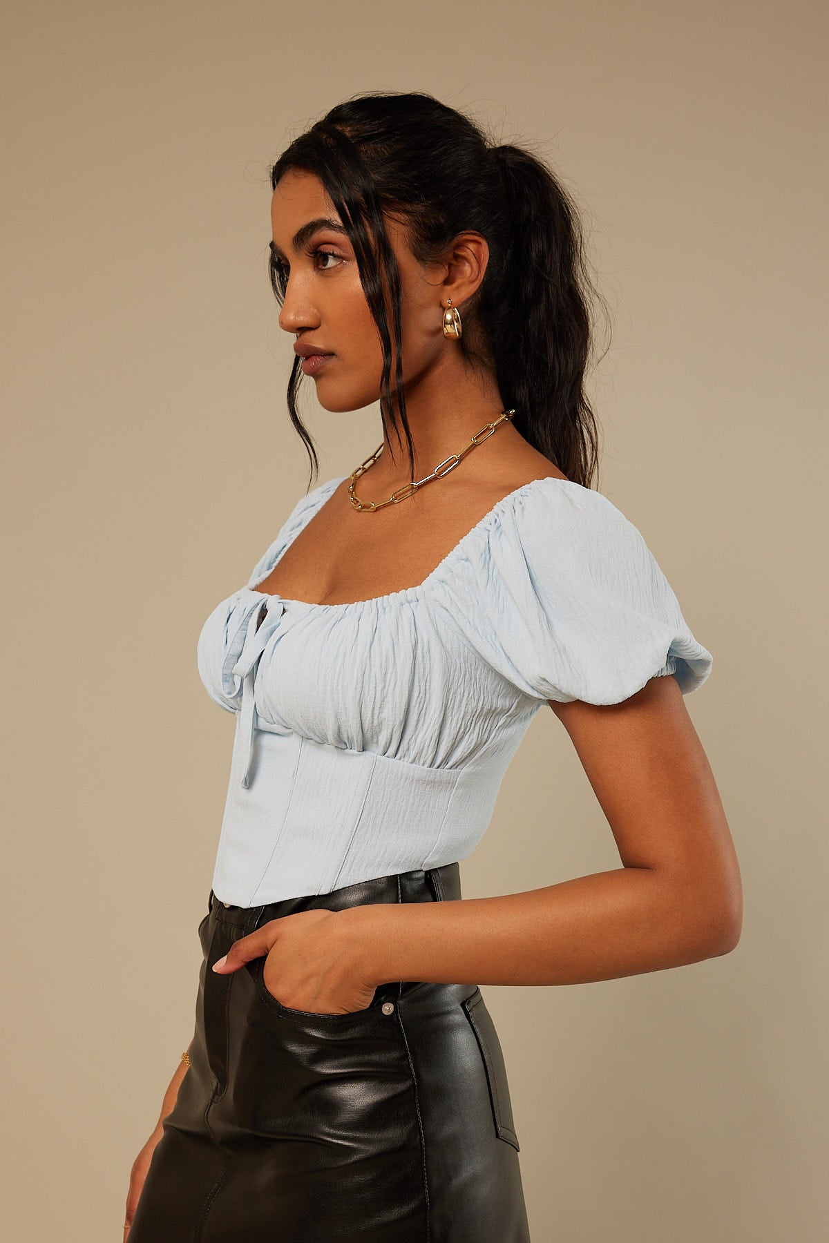 Perfect Stranger Sonnie Short Sleeve Top Blue