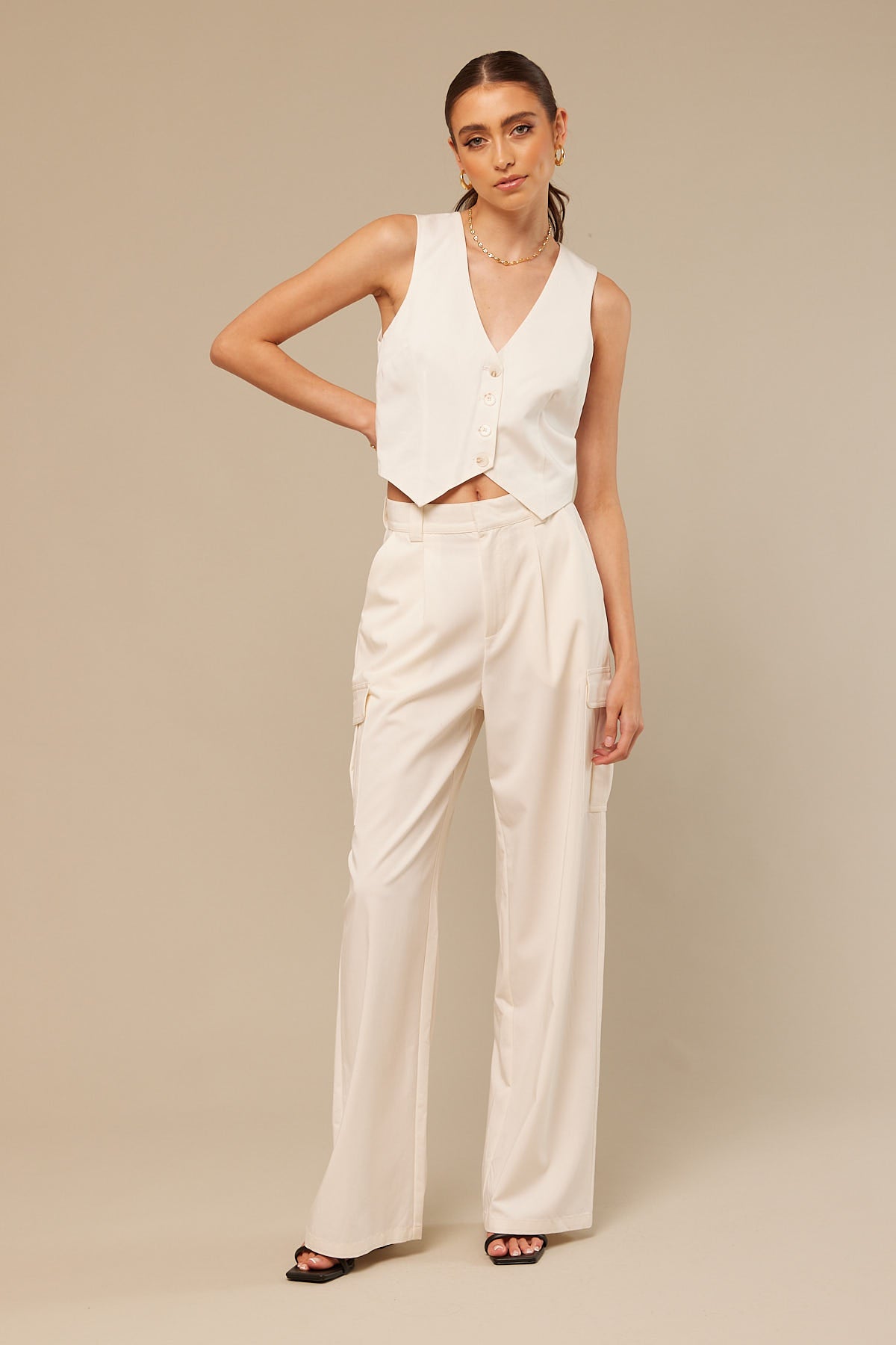 Perfect Stranger Agnes Tailored Vest White