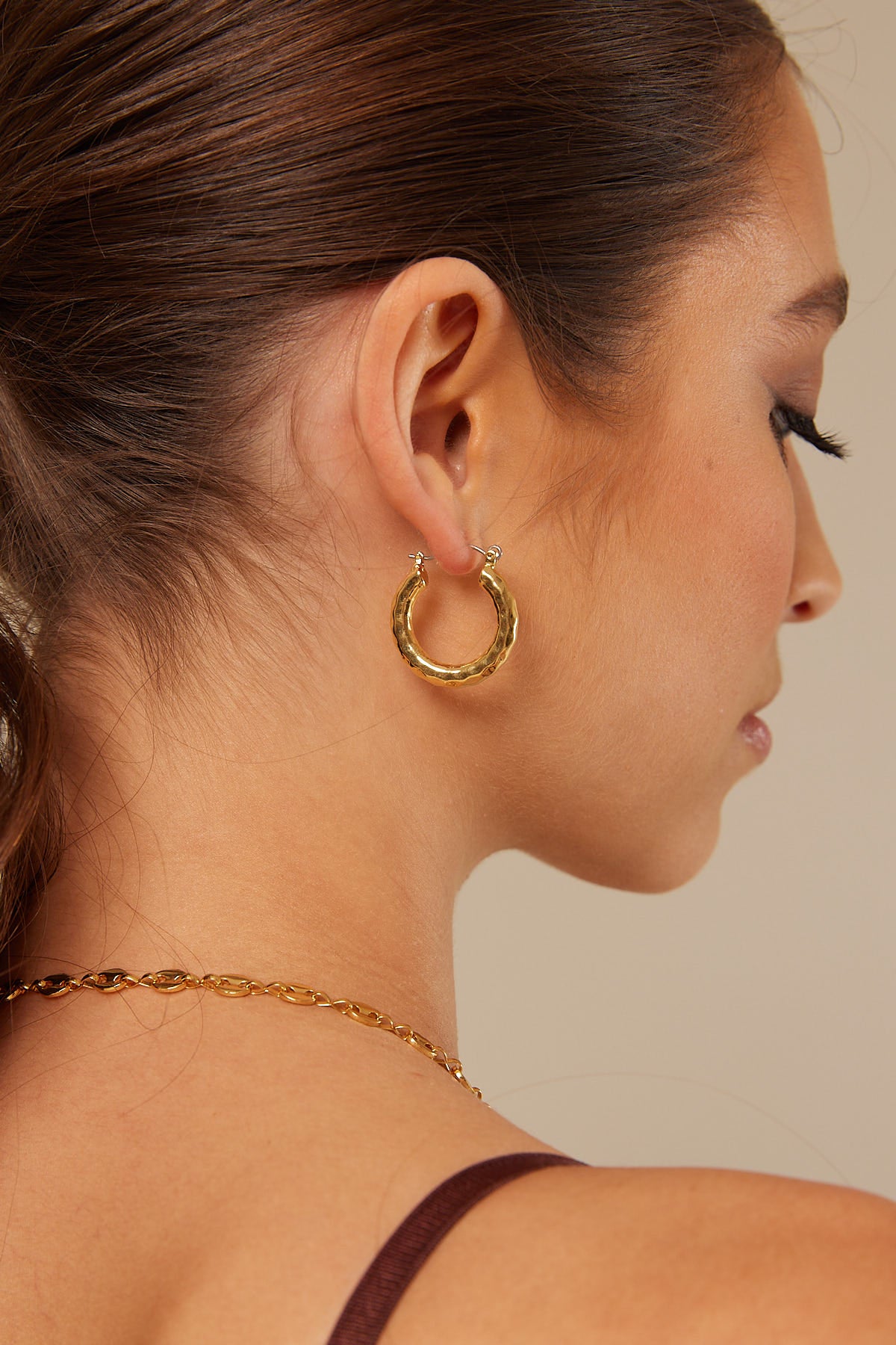 Perfect Stranger Liquid Molten Plated Hoop 18K Gold Plated