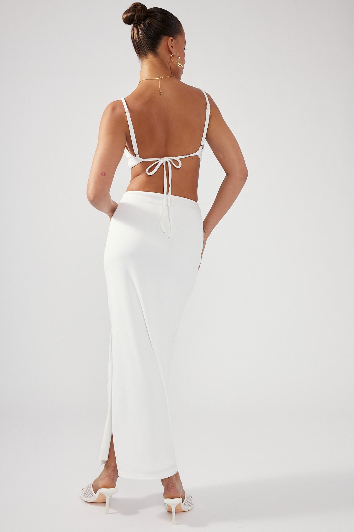 Perfect Stranger Lights Out Midi Skirt White