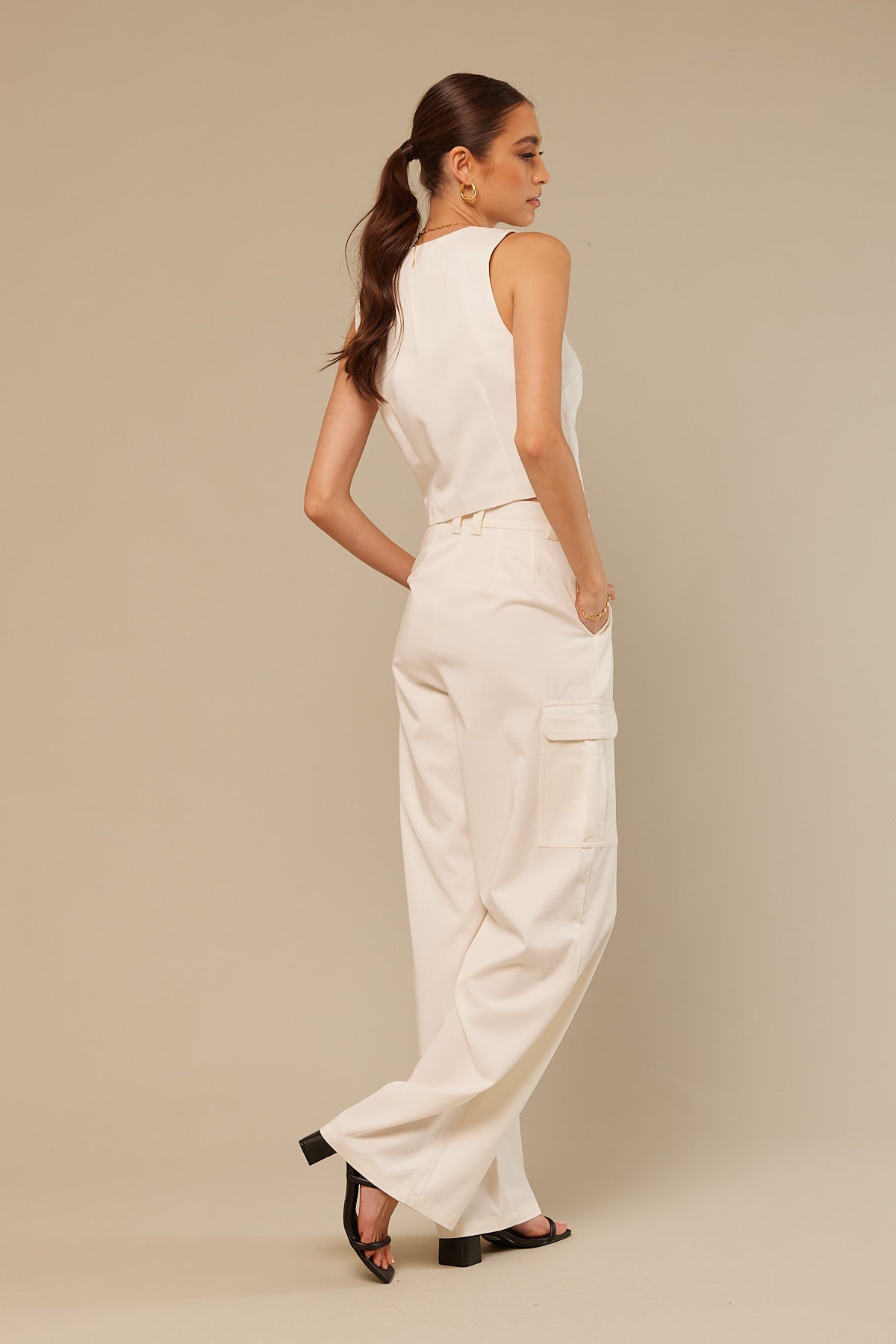 Perfect Stranger Agnes Relaxed Utility Pant White
