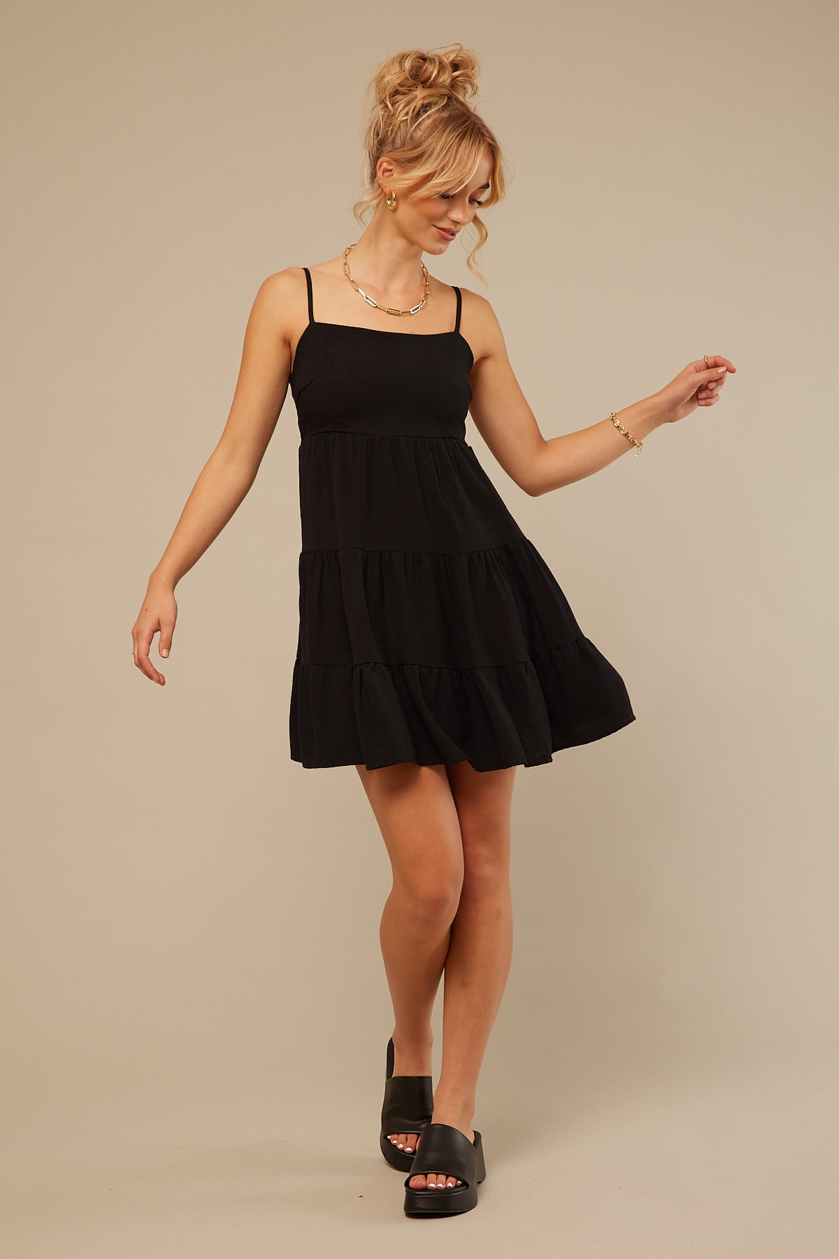 Perfect Stranger Cotton Candy Mini Dress Black