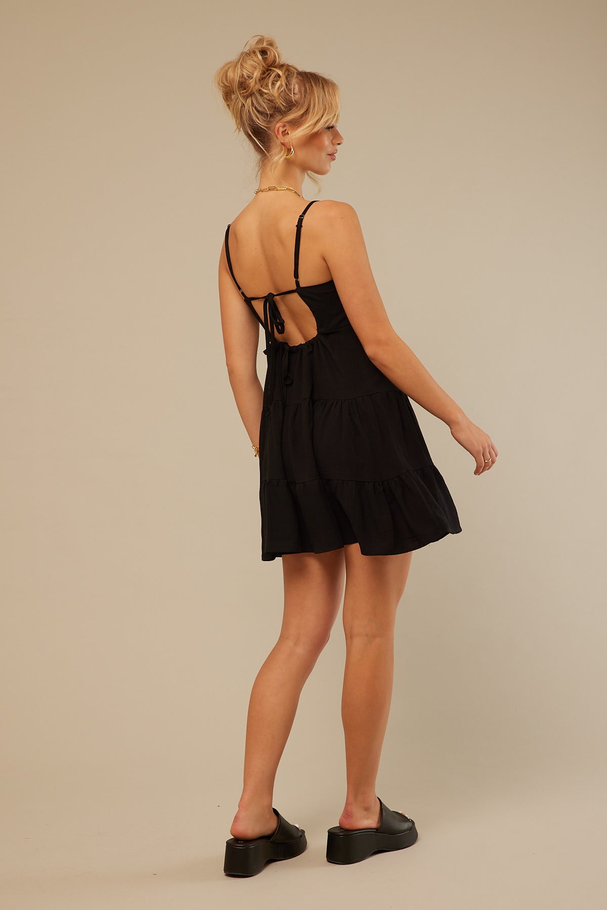 Perfect Stranger Cotton Candy Mini Dress Black