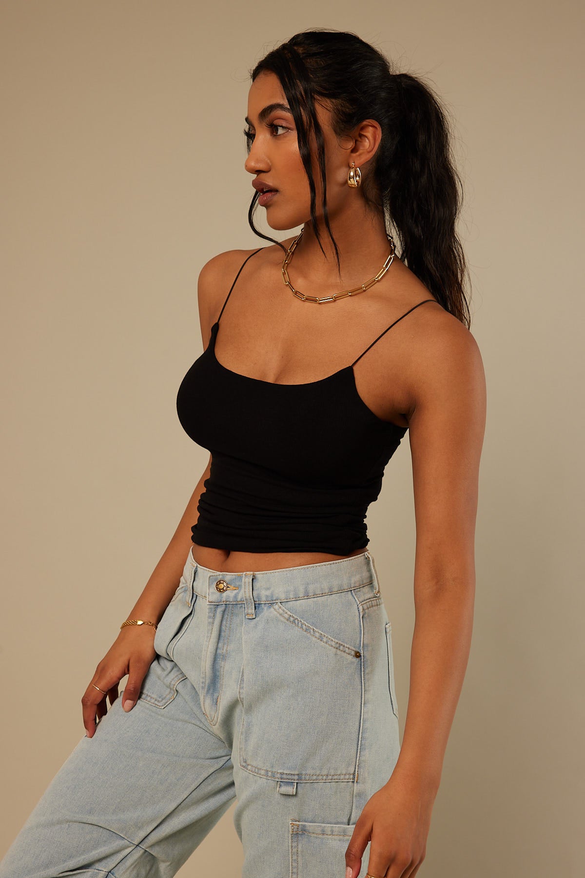 Perfect Stranger Vixen Thin Strap Cami Black