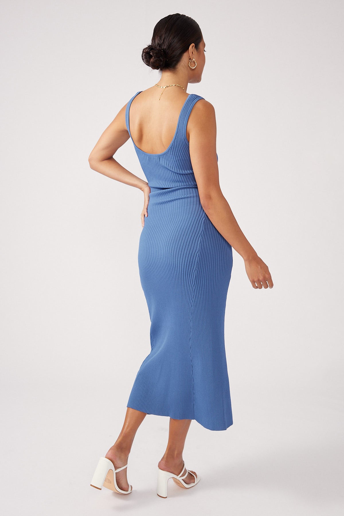 Perfect Stranger Shiraz Knit Maxi Dress Blue