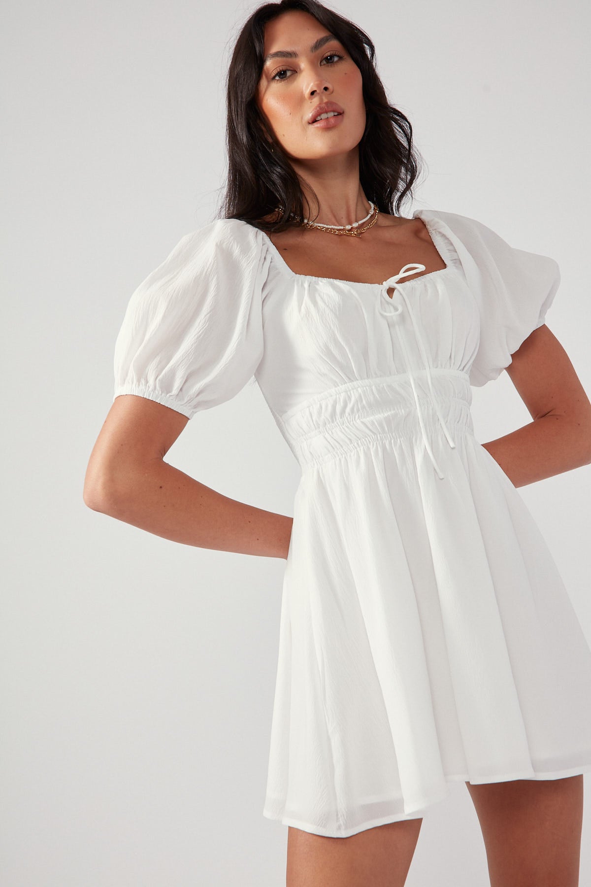 Perfect Stranger Cece Summer Mini Dress White