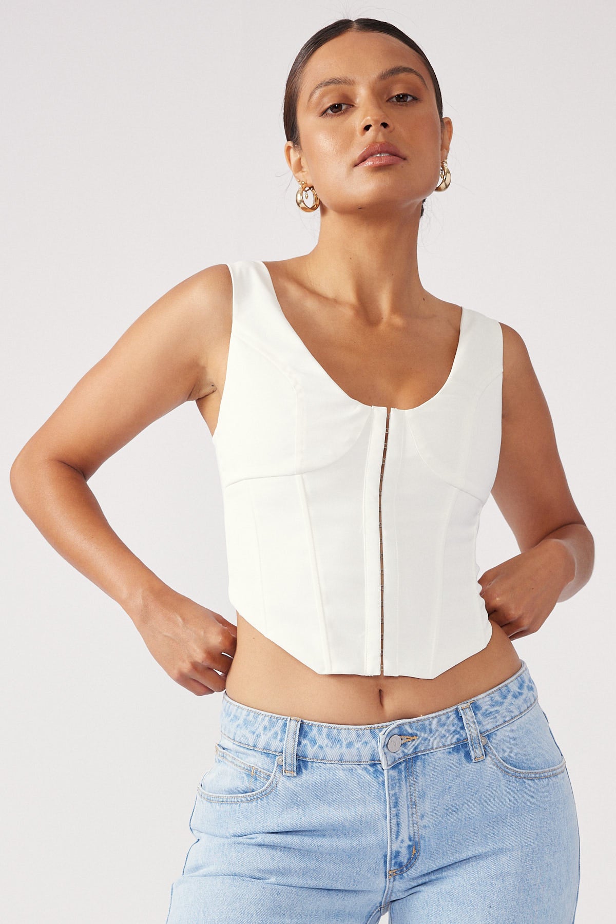 Perfect Stranger Belair Corset Top White