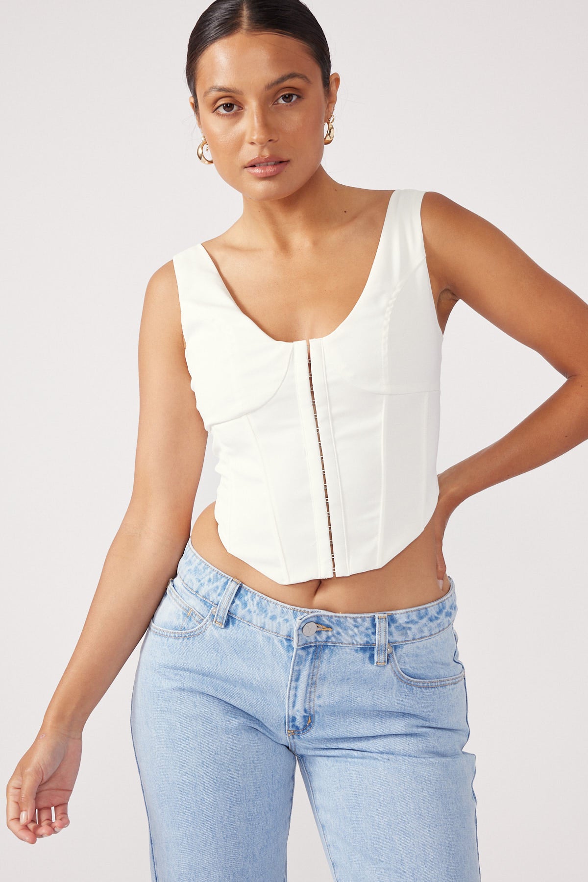 Perfect Stranger Belair Corset Top White