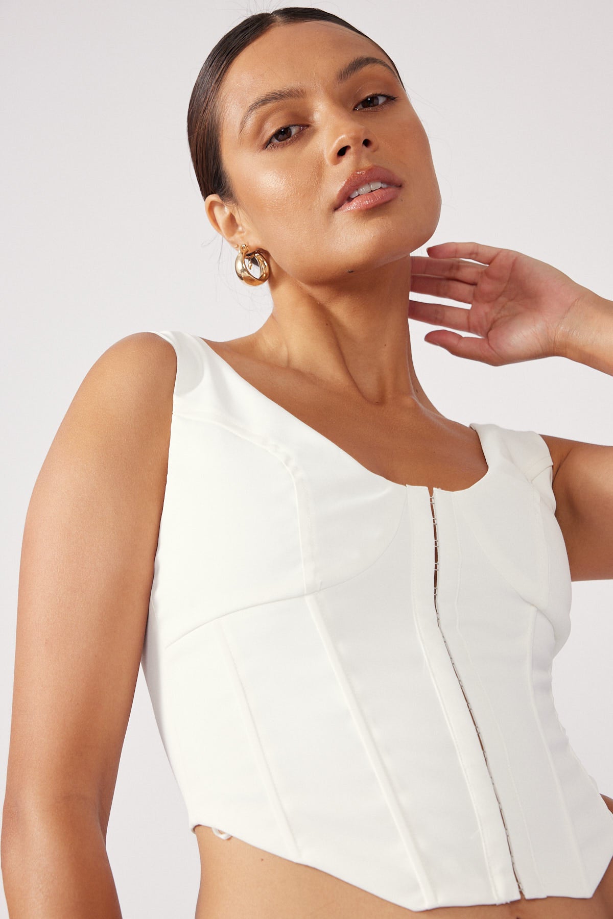 Perfect Stranger Belair Corset Top White