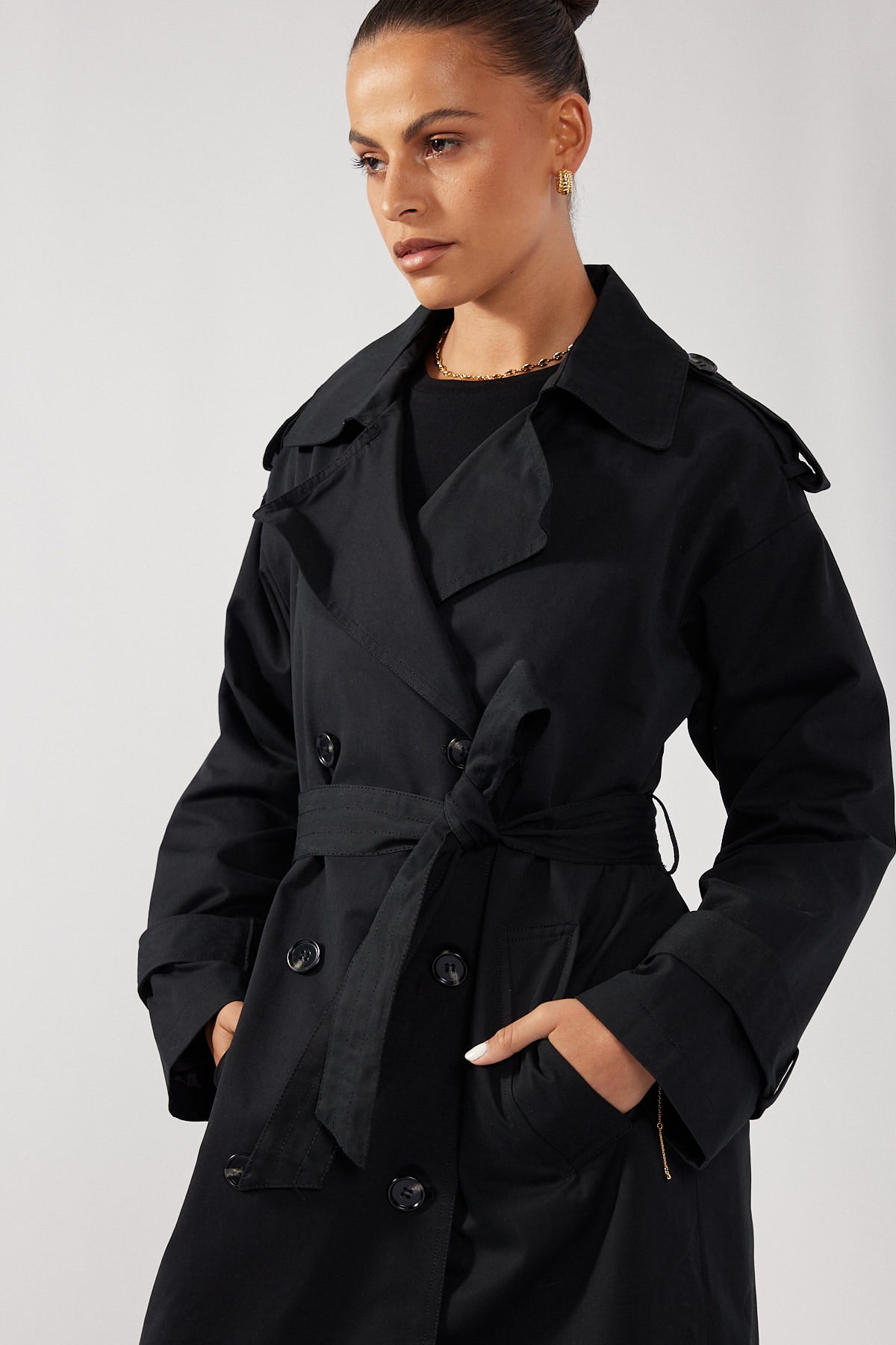 Perfect Stranger Tina Trench Coat Black