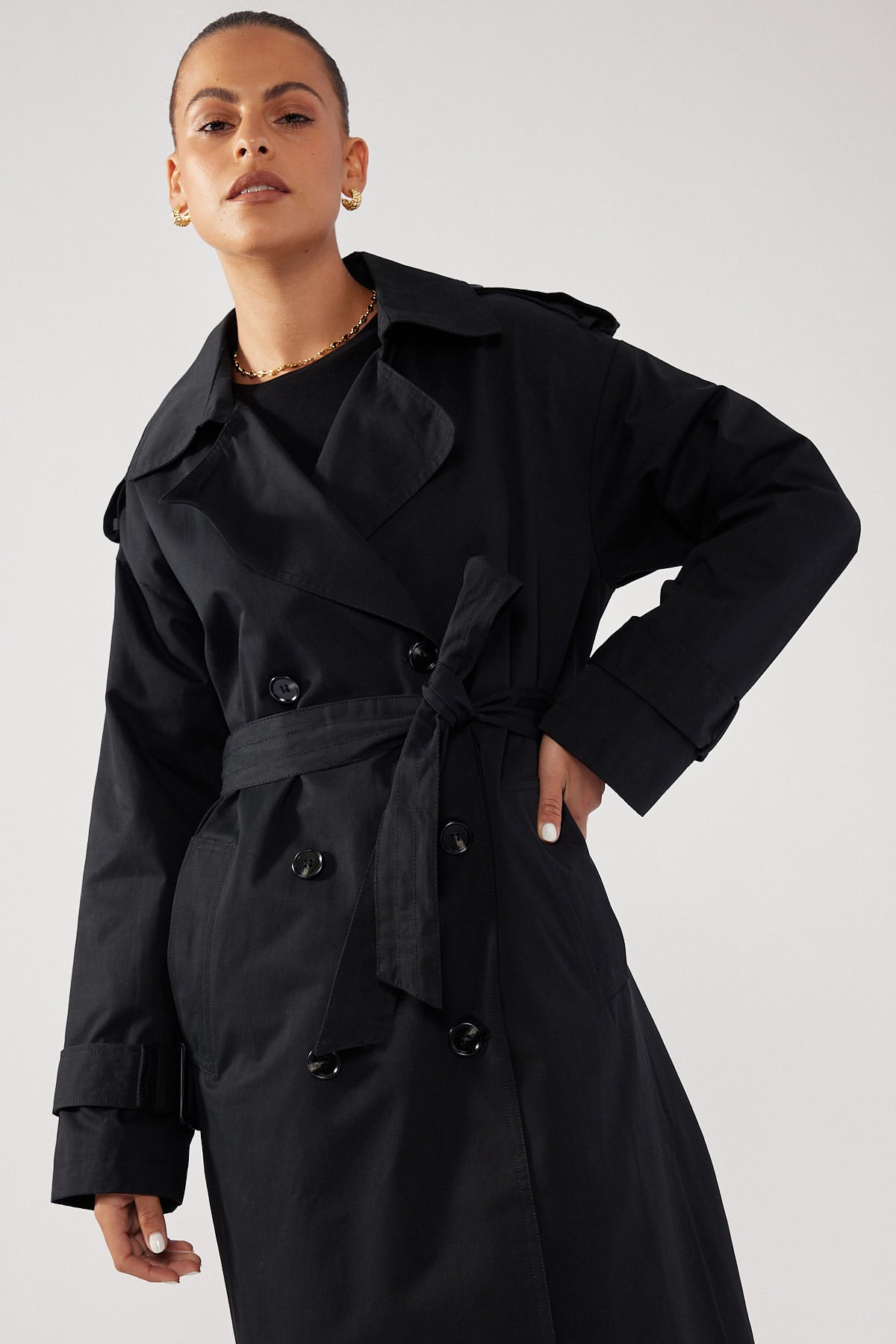 Perfect Stranger Tina Trench Coat Black