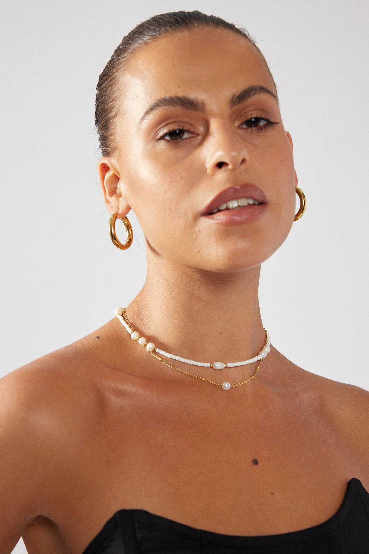 Perfect Stranger Essence Plated Pearl Necklace 18K Gold Plated