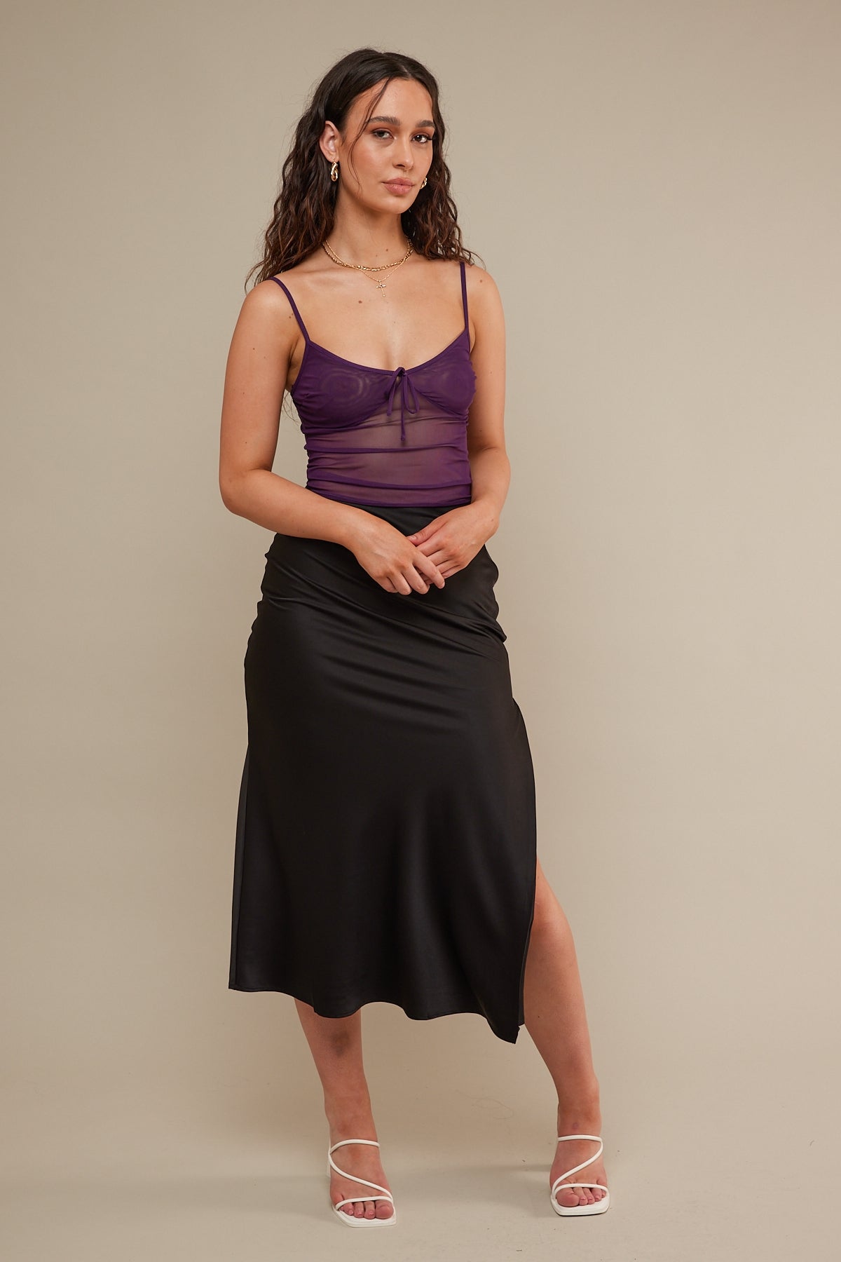 Perfect Stranger Fantasy Mesh Bra Purple