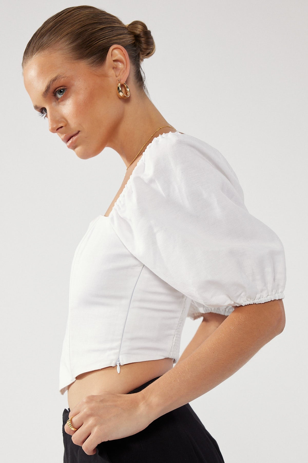 Perfect Stranger Daisy Short Sleeve Corset Top White