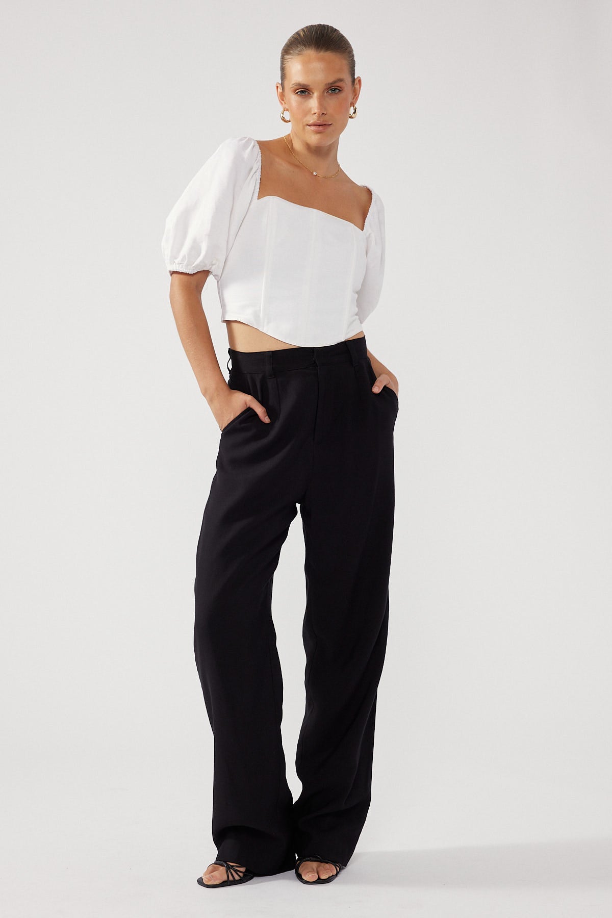 Perfect Stranger Daisy Short Sleeve Corset Top White