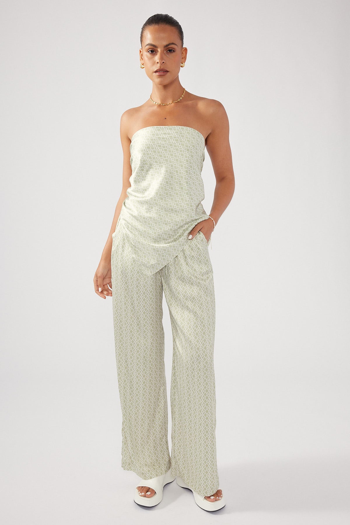 Perfect Stranger Sereno Printed Pant Green Print