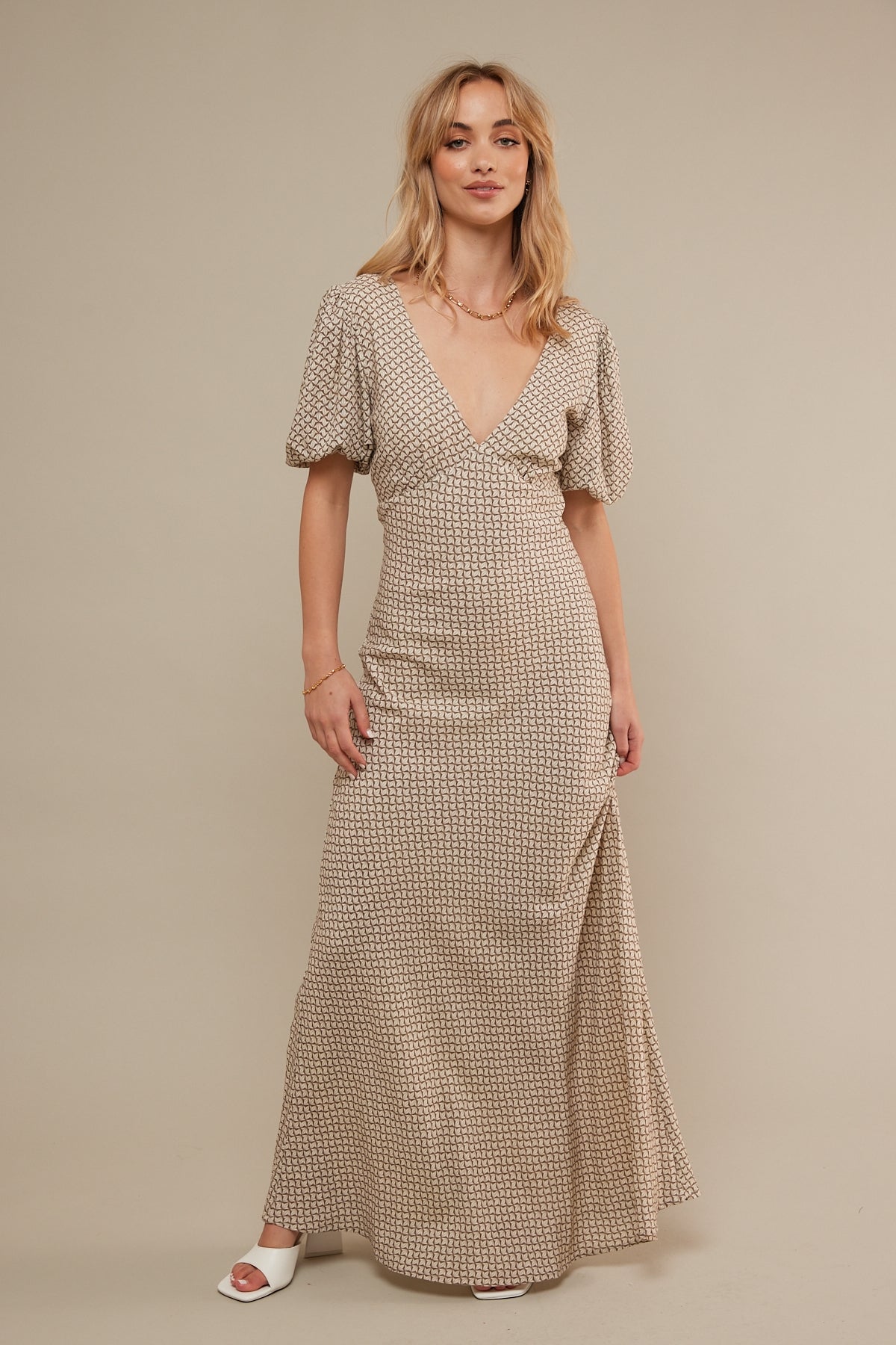 Perfect Stranger Vienna Midi Dress Brown Print